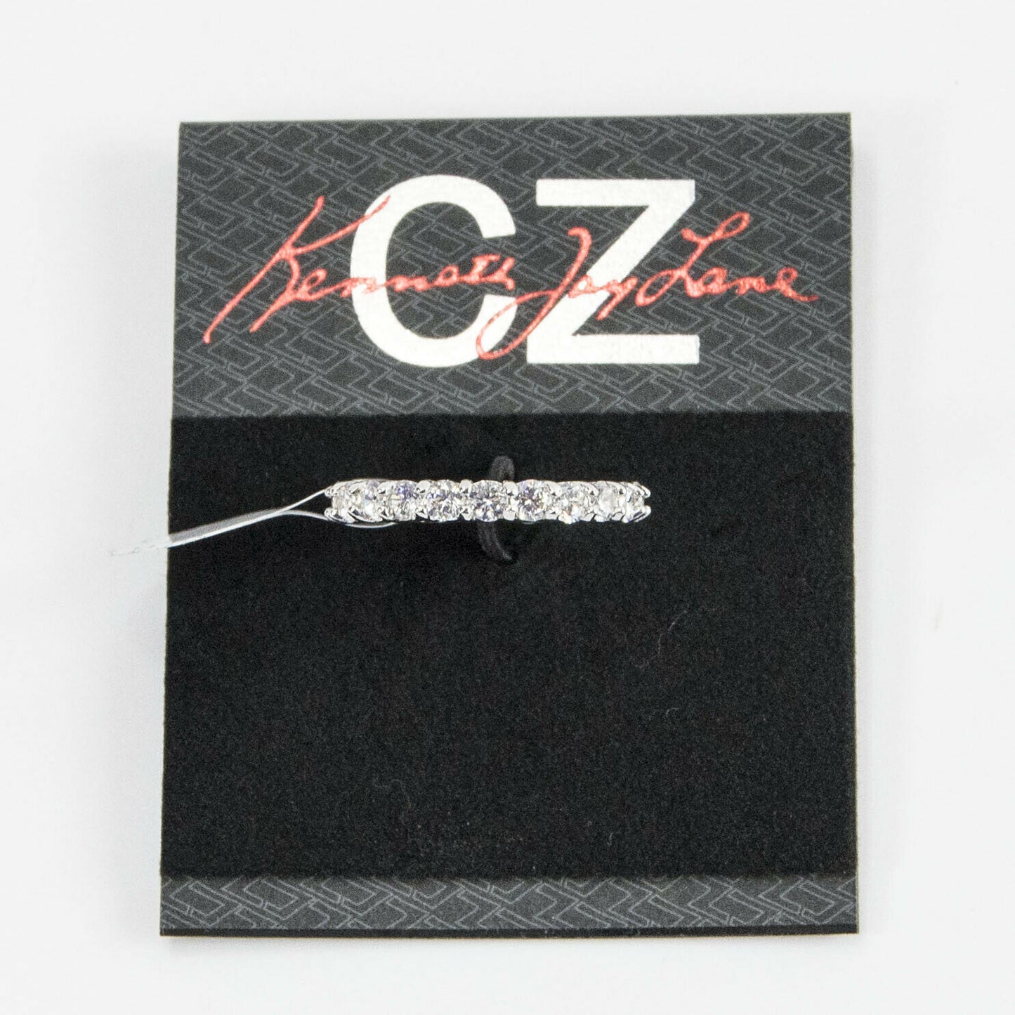 CZ by Kenneth Jay Lane Rhodium Silver 6cttw Infinity Ring Sz 7 NWT