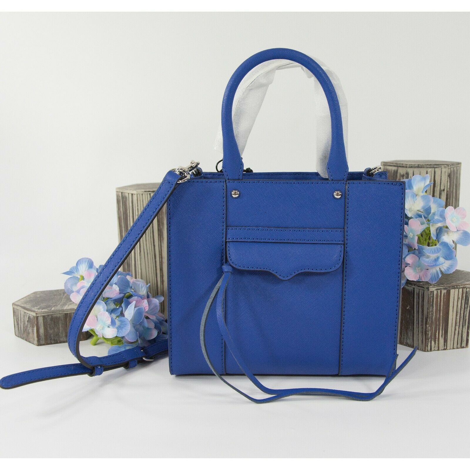 Rebecca Minkoff MAB Bright Blue Saffiano Leather Mini Tote NWT – Design Her  Boutique