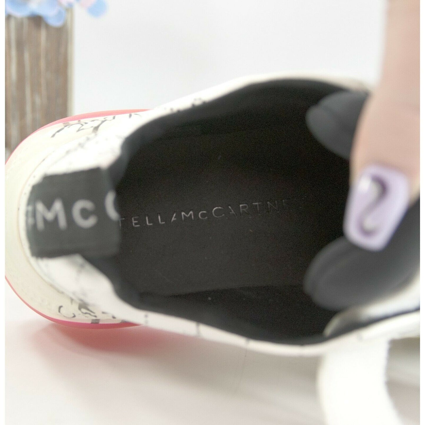Stella McCarney Graffiti Rainbow Oversize Vegan Leather Sneakers 37 NIB