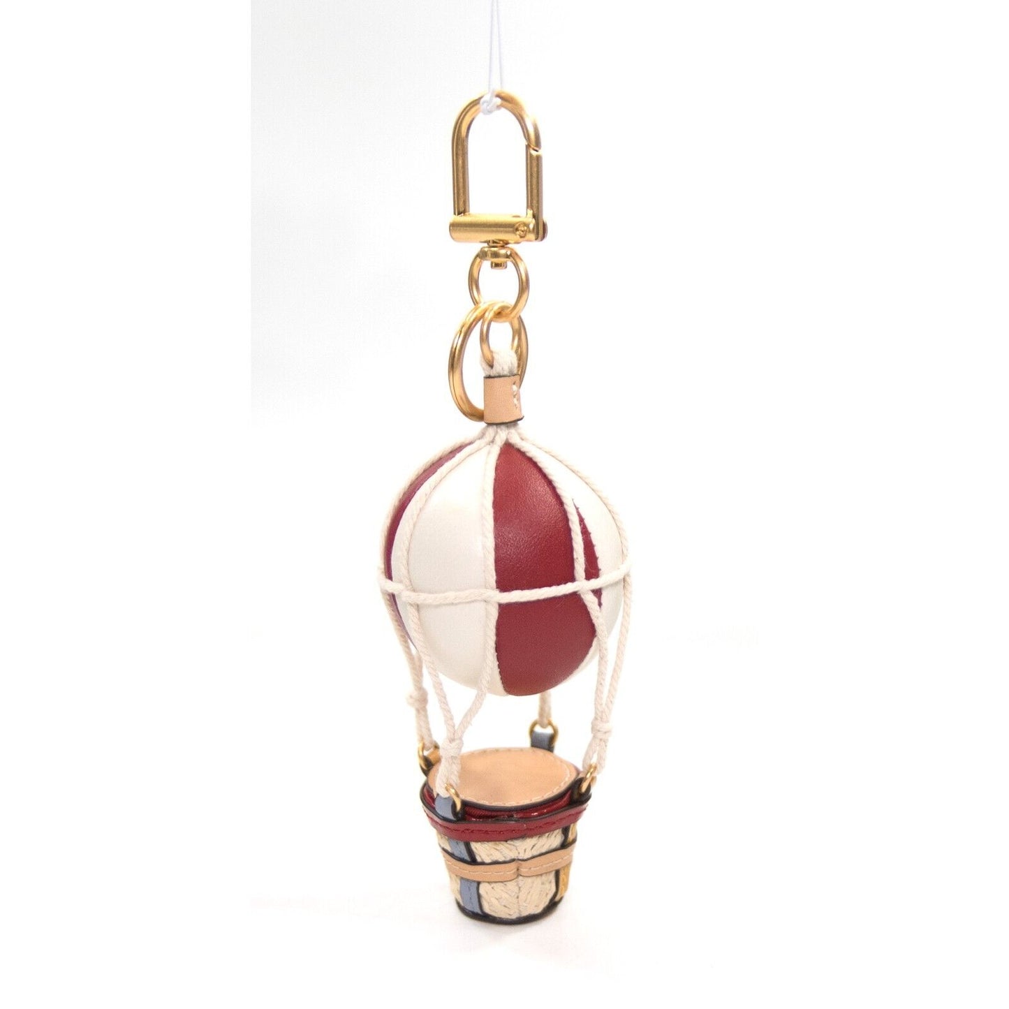 Tory Burch Origami Hot Air Balloon 3D Leather Large Bag Charm Keychain NWT