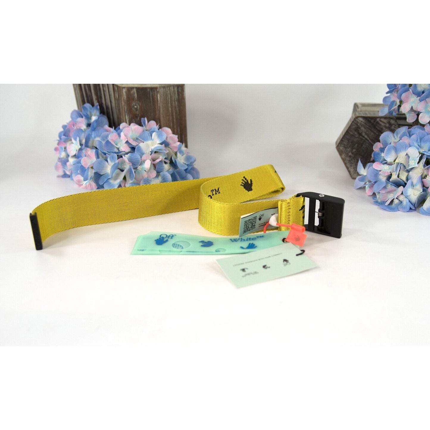 Off-White Classic Industrial Webbed Logo Buckle Belt NWT