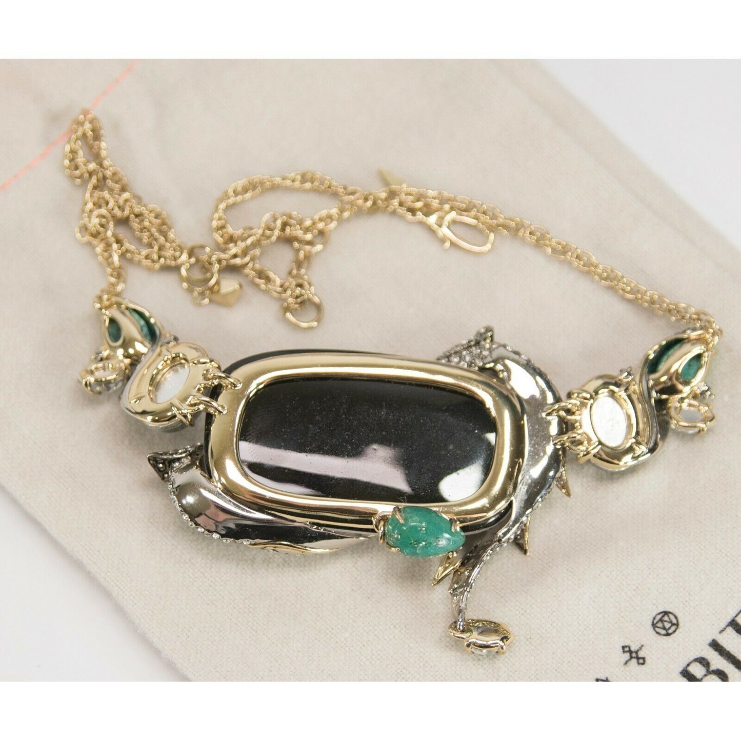 Alexis Bittar Love Birds Crystal Lucite Station Statement Necklace NWT