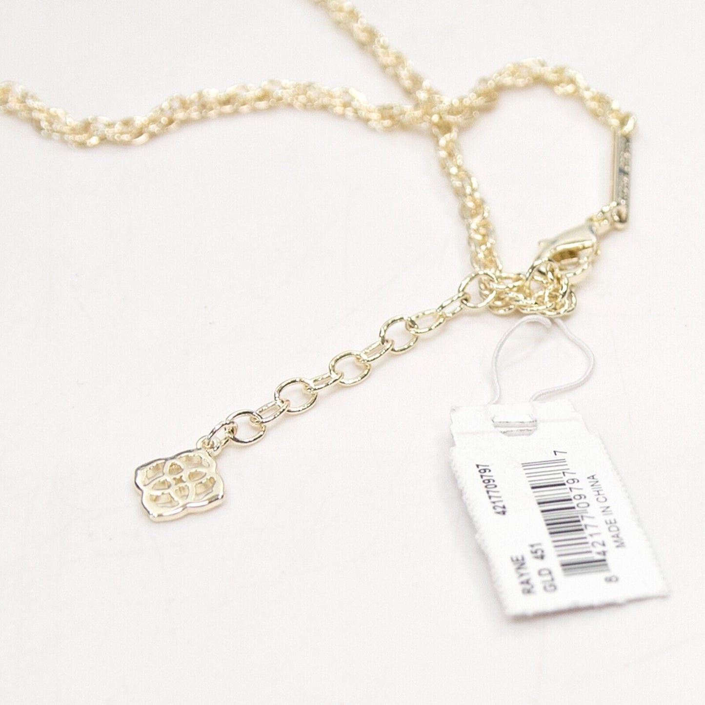 Kendra Scott Rayne Green Chalcedony Long Pendant Necklace NWT