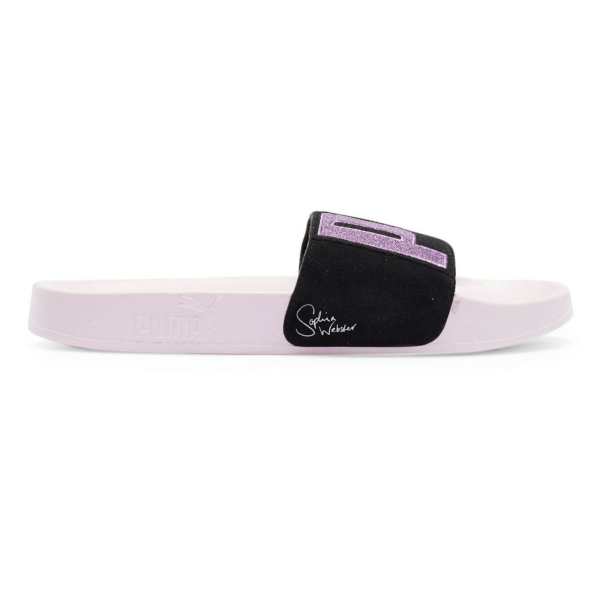 Sophia Webster X Puma Parfait Pink Black Suede Leadcat Slide Sandals 7.5 NIB