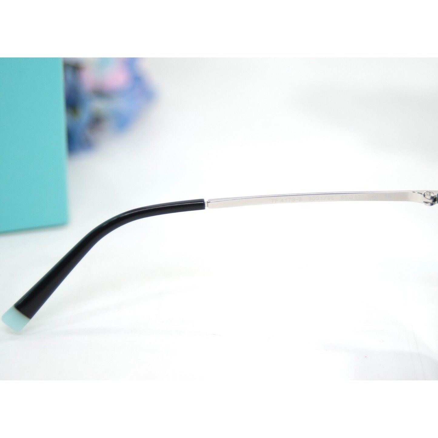 Tiffany & Co. TF4173B Black Frame Crystal Tiffany Blue Sunglasses NWT Case