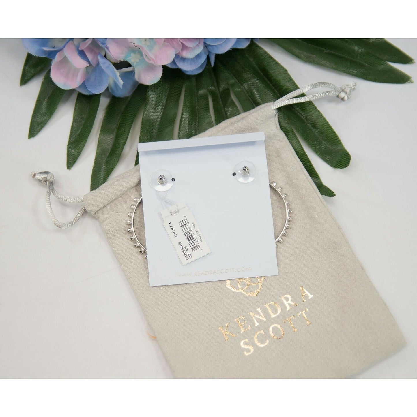 Kendra Scott Cubic Zirconium Charlie Grace Hoop Drop Earrings NWT