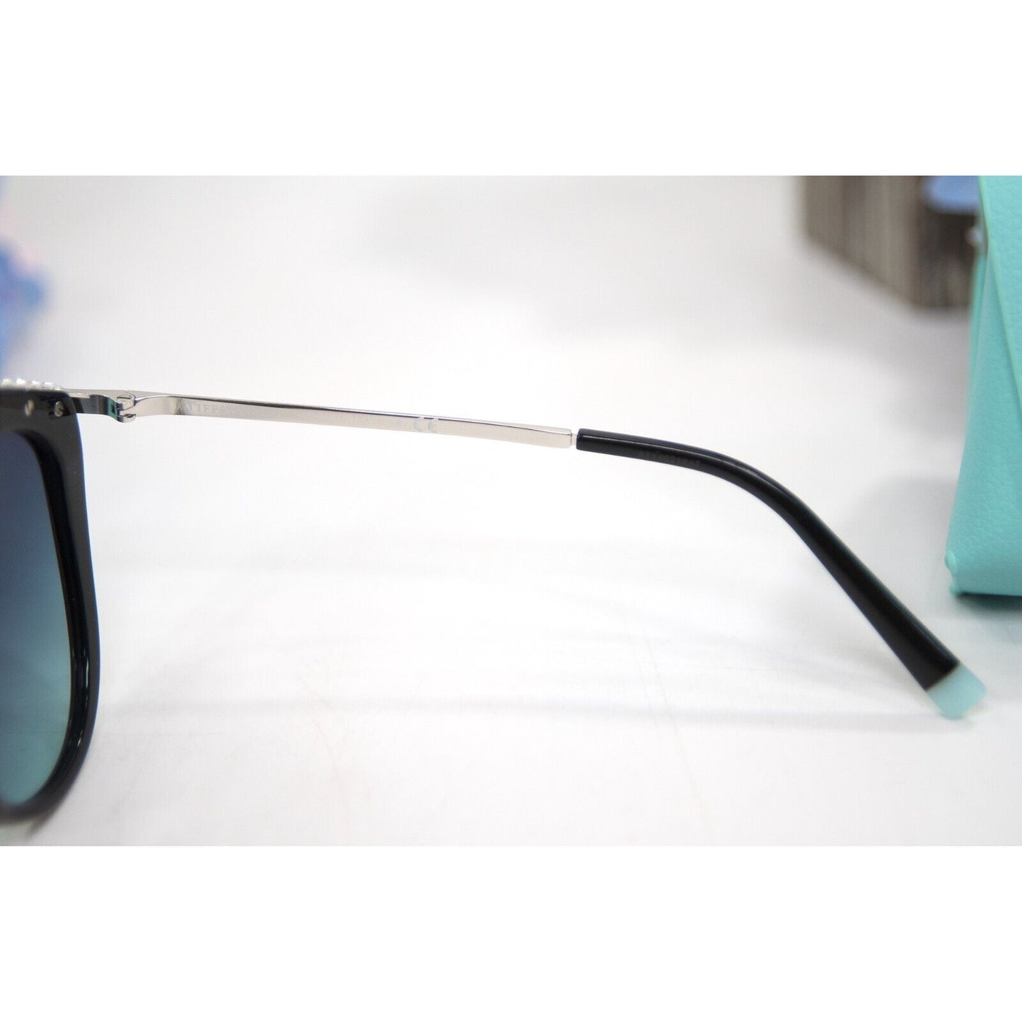 Tiffany & Co. TF4173B Black Frame Crystal Tiffany Blue Sunglasses NWT Case