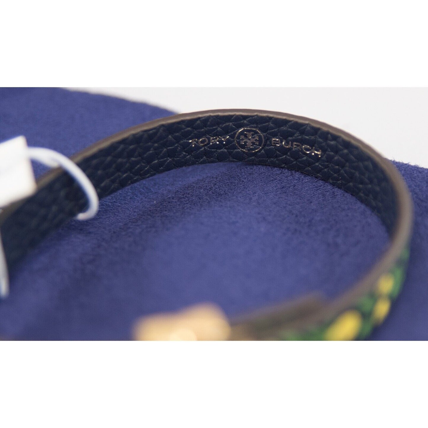 Tory Burch Roxanne Jeweled Floral Painted Leather Wrap Bracelet NWT