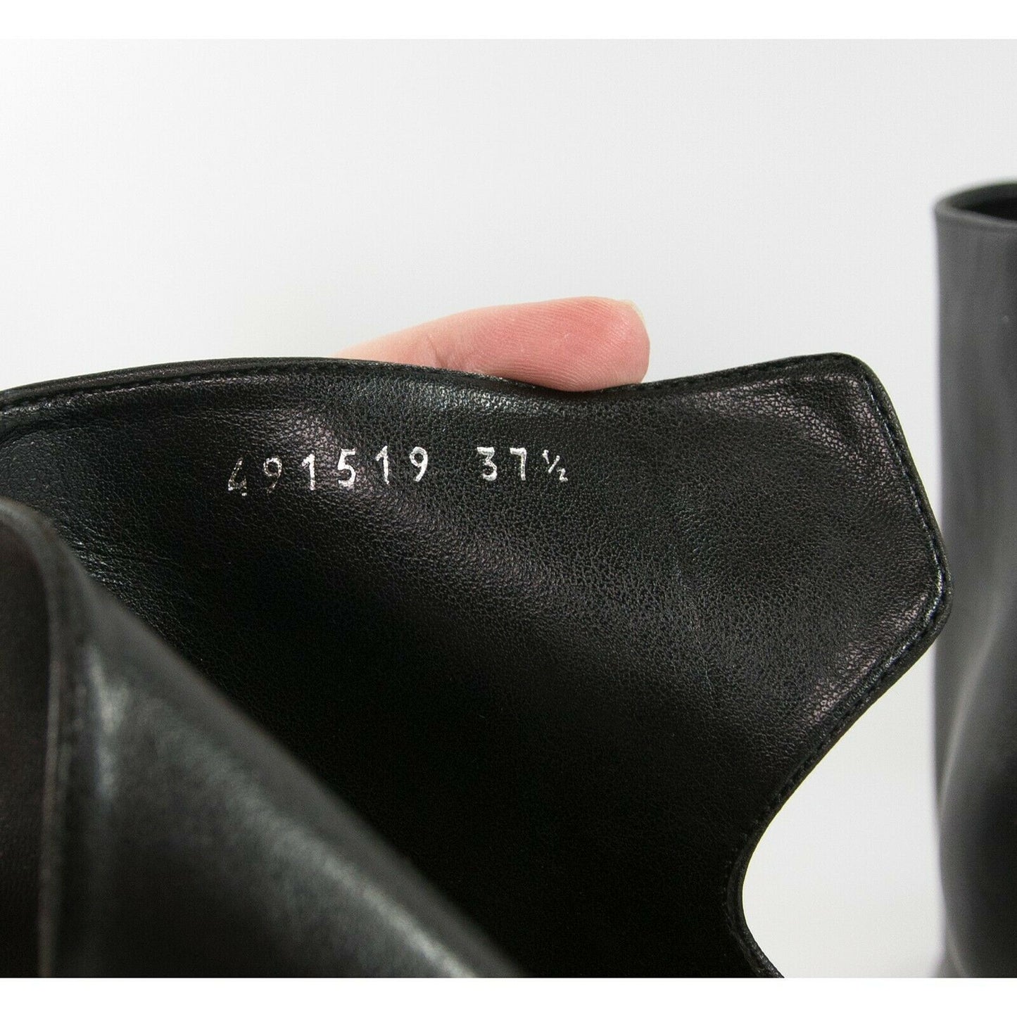 Stella McCartney Black Faux Leather Vegan Posie Bootie Tortoise Heels 37.5 NIB