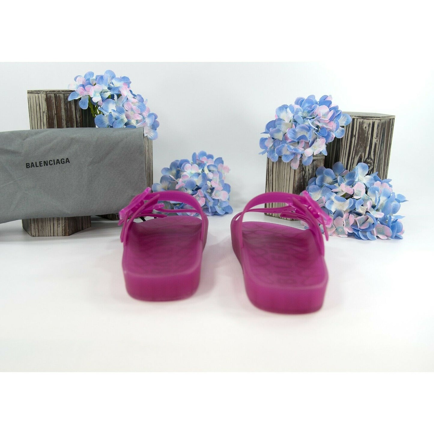 Balenciaga Magenta Pink Mallora Pool Slide Sandal 36 NIB