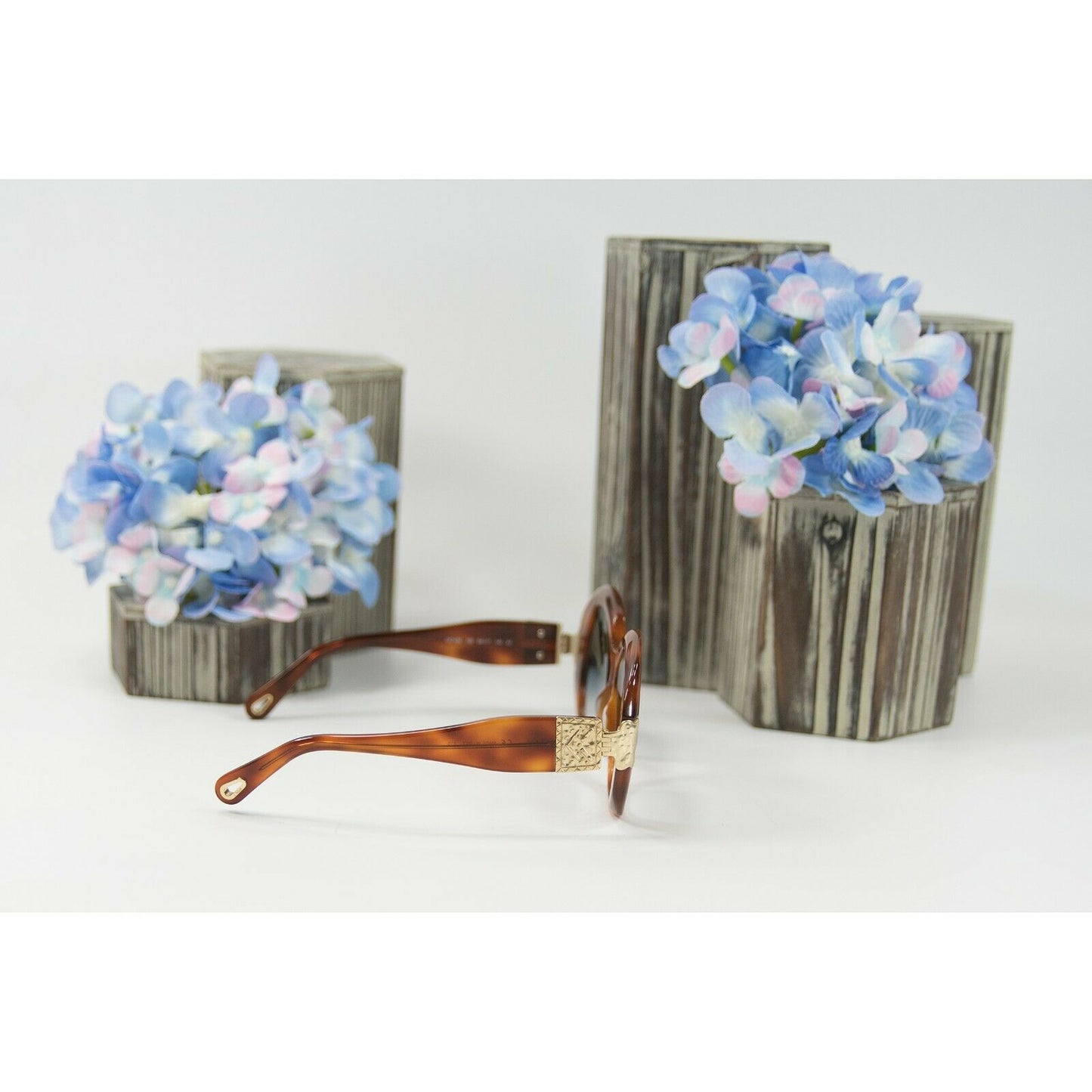 Chloe CE7435 Brown Gold Oversized Butterfly Logo Acrylic Sunglasses NWT Case