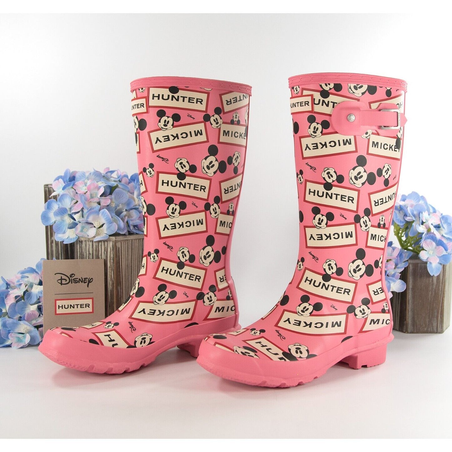Hunter Boot Company Girls Mickey Disney Pink Shiver Rainboots 3 Youth NIB