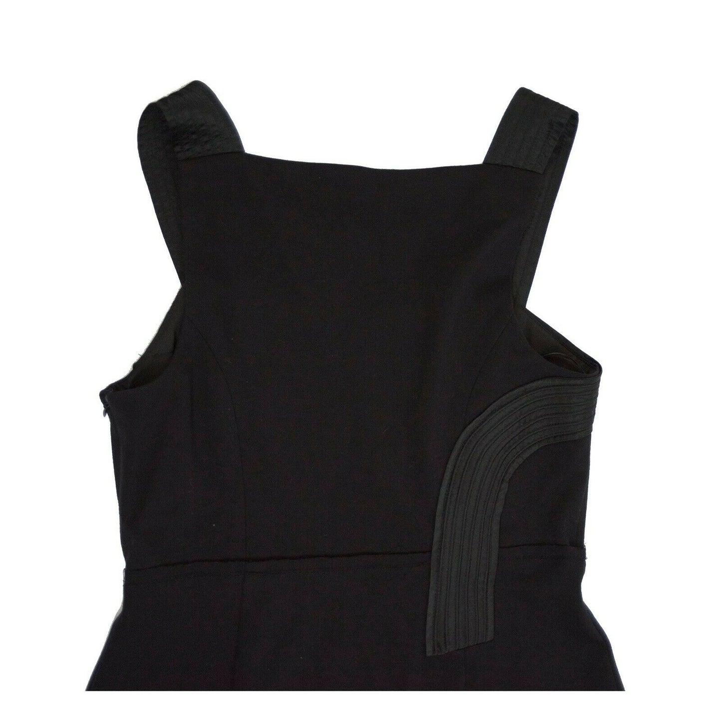 BCBGMaxAzria Black Corset Bodycon Satin Knit Sleeveless Dress 12 GUC