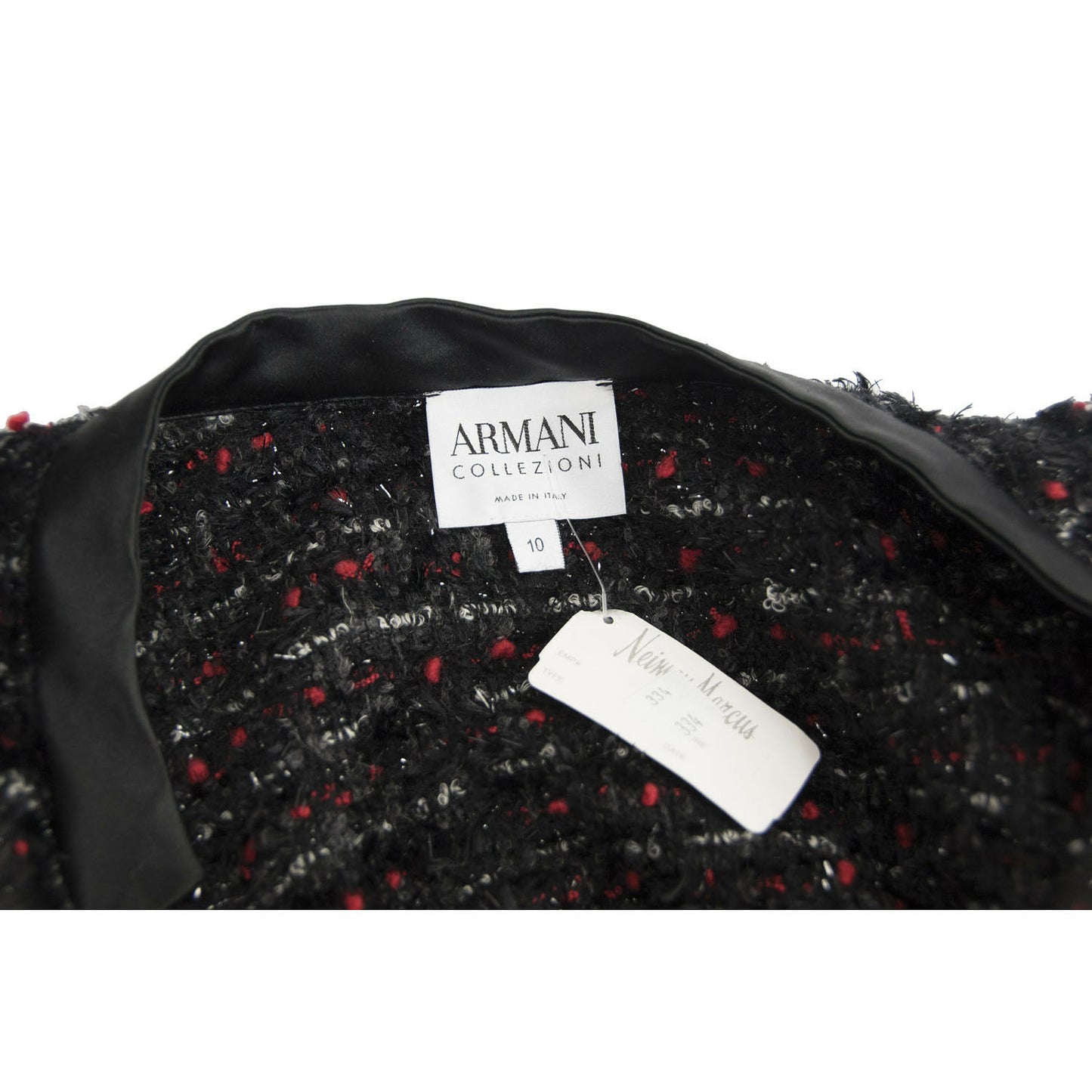 Armani Collezioni Black Red Oversize Runway Wool Jacket Blazer 10 $1795 NWT