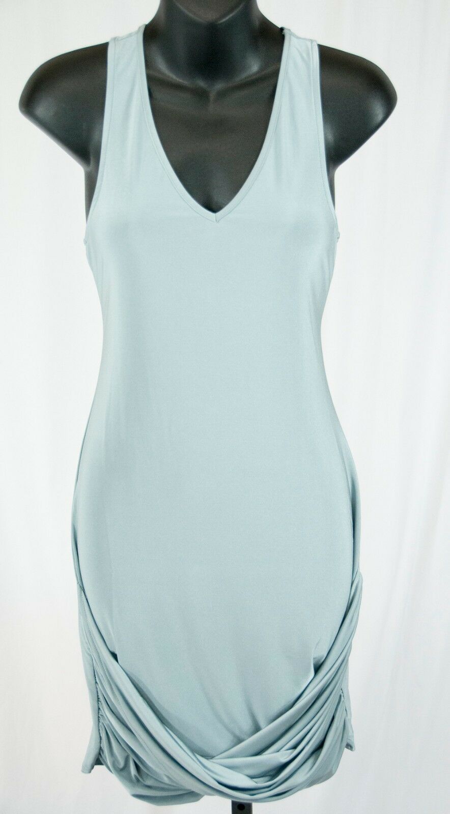 Josh Brody Mint Blue Silky Sexy Twist Bodycon Knit Stretch Dress $238 Size M NWT