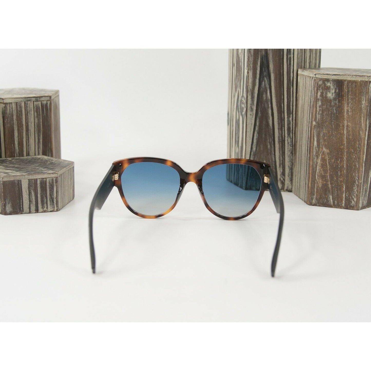 Christian Dior D3P1L Tortoise Blue Black Cat Eye Logo Sunglasses NWT Case