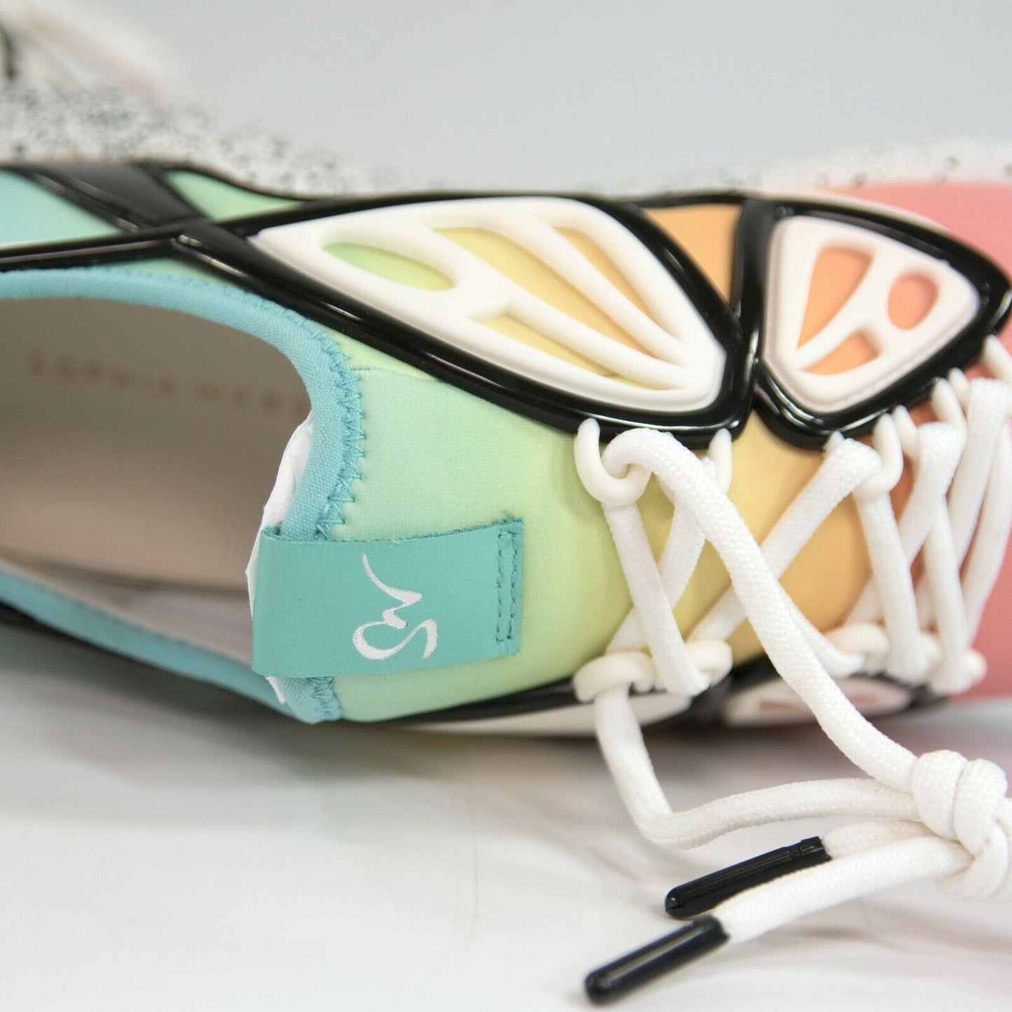 Sophia Webster Fly By Rainbow Ombre Neoprene Leather Sneakers Size 38 NIB