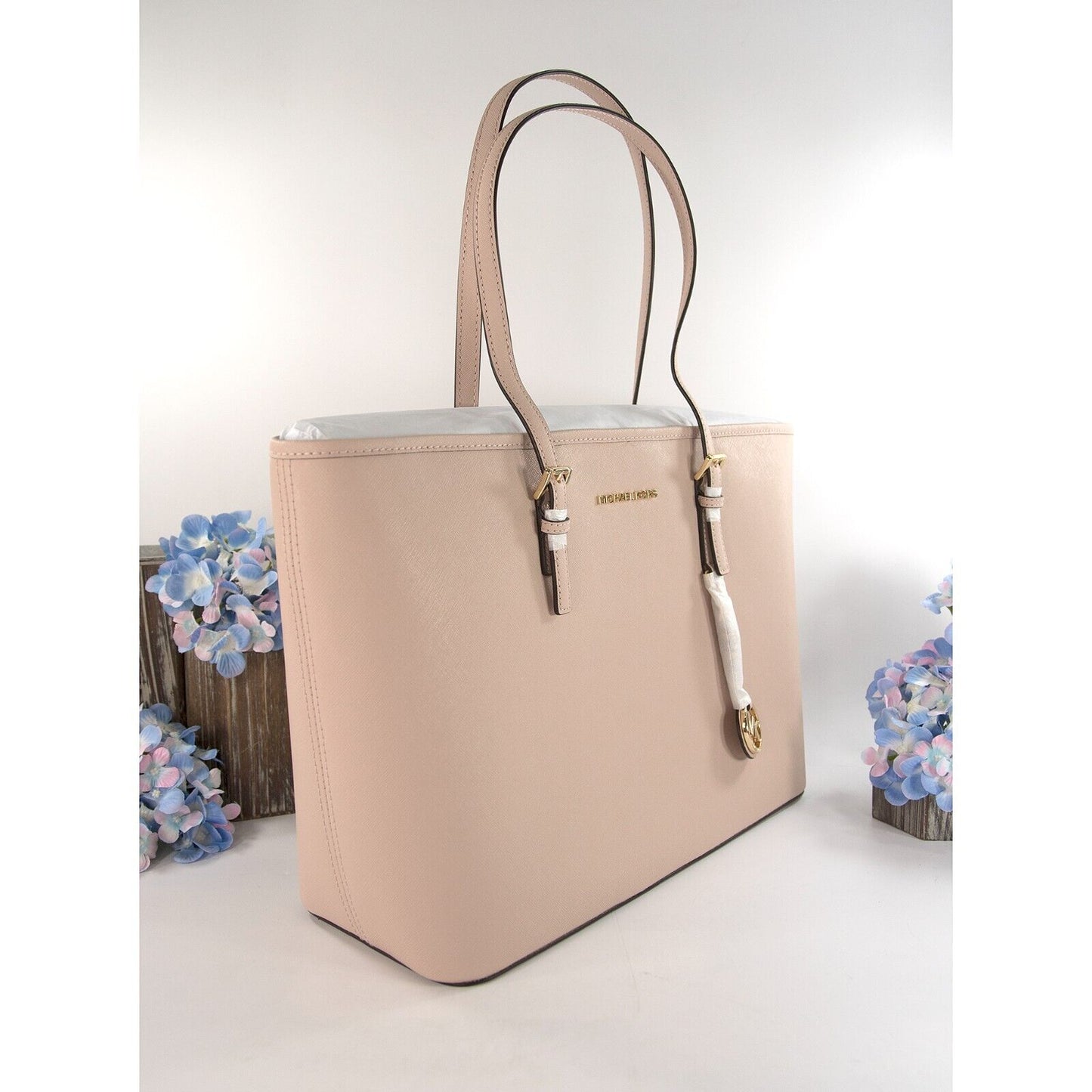 Michael Kors Soft Pink Saffiano Leather Multifunction Travel Tote Bag NWT