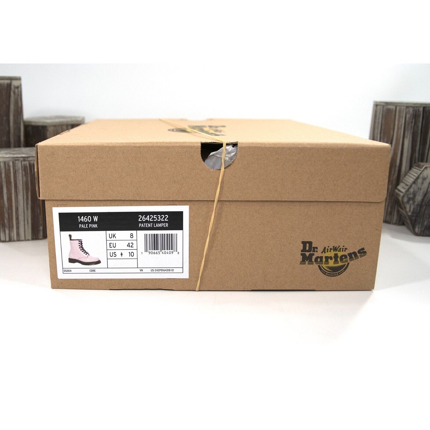 Dr. Martens 1460 Pink Patent Leather Lamper Lace Up Boots Size 10 NIB