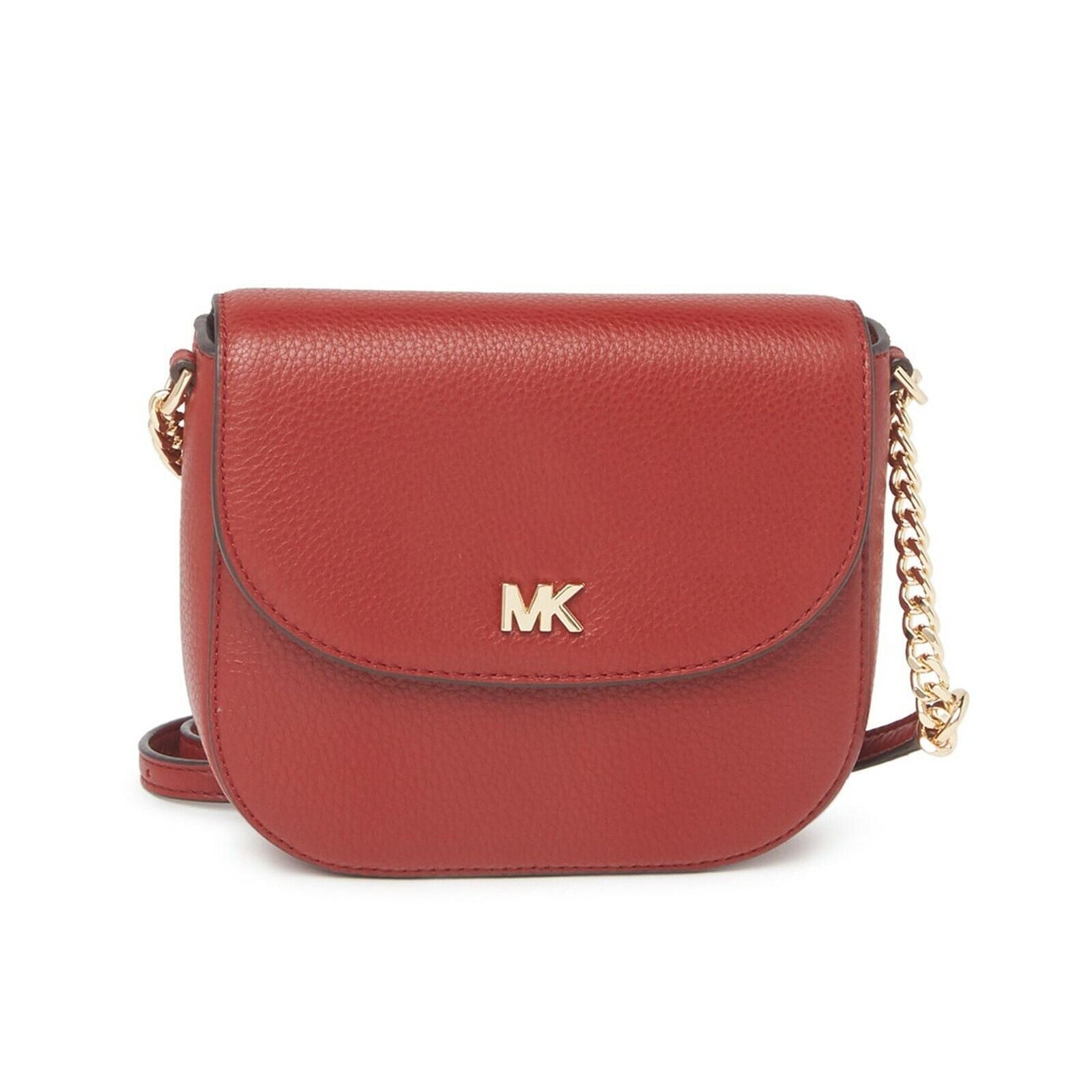 Michael Kors Large Brown Saffiano Leather Dome Crossbody Bag 