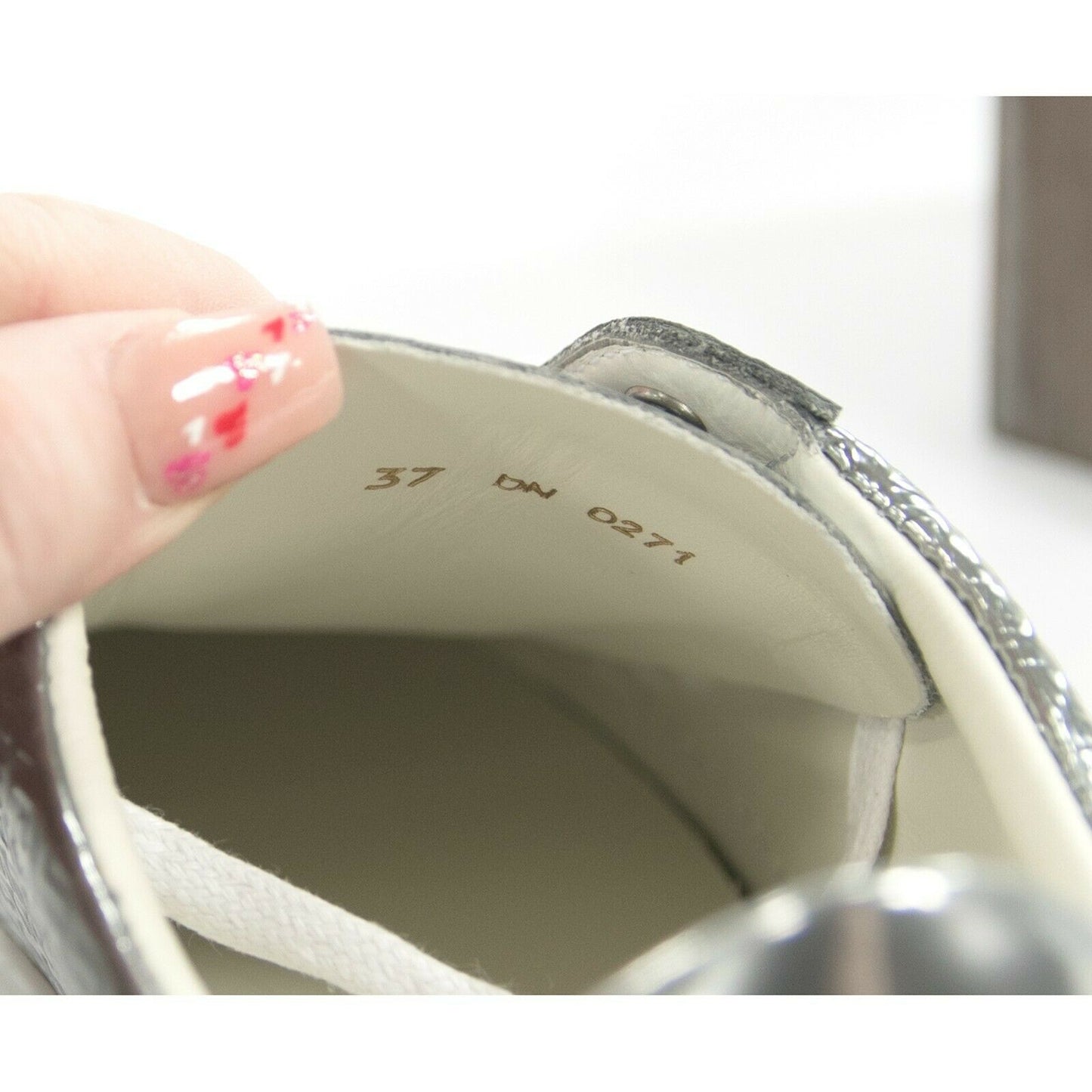 Givenchy Urban Street Silver Metallic Leather Sneakers 37 NIB