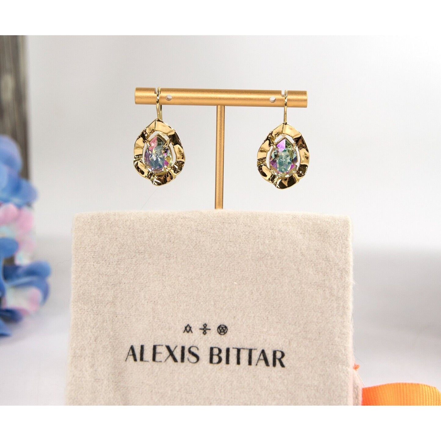 Alexis Bittar Crystal Ancient Coin Large Drop Earrings NWT