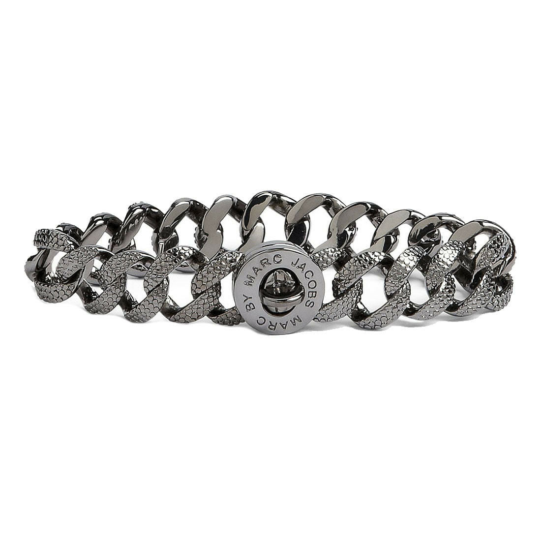 Marc Jacobs Hematite Katie Turnlock Lizard Embossed Link Bracelet NWT