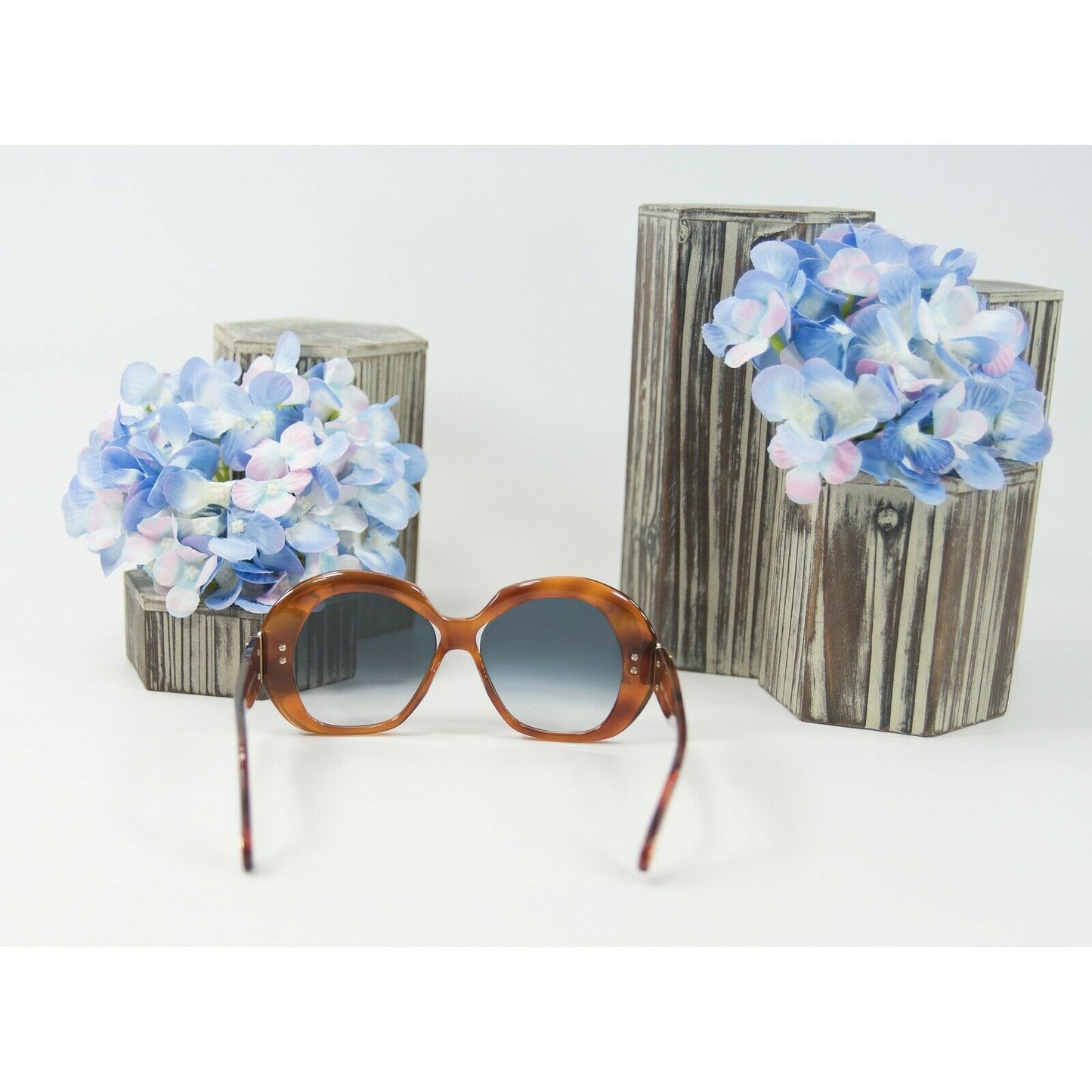 Chloe CE7435 Brown Gold Oversized Butterfly Logo Acrylic Sunglasses NWT Case