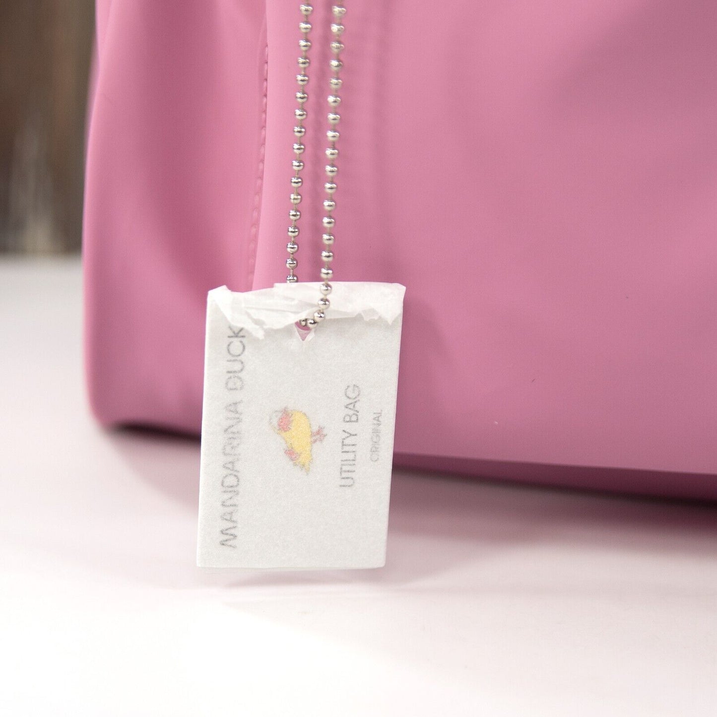 Mandarina Duck Mauve Pink Drawstring Utility Large Backpack Book Bag NWT