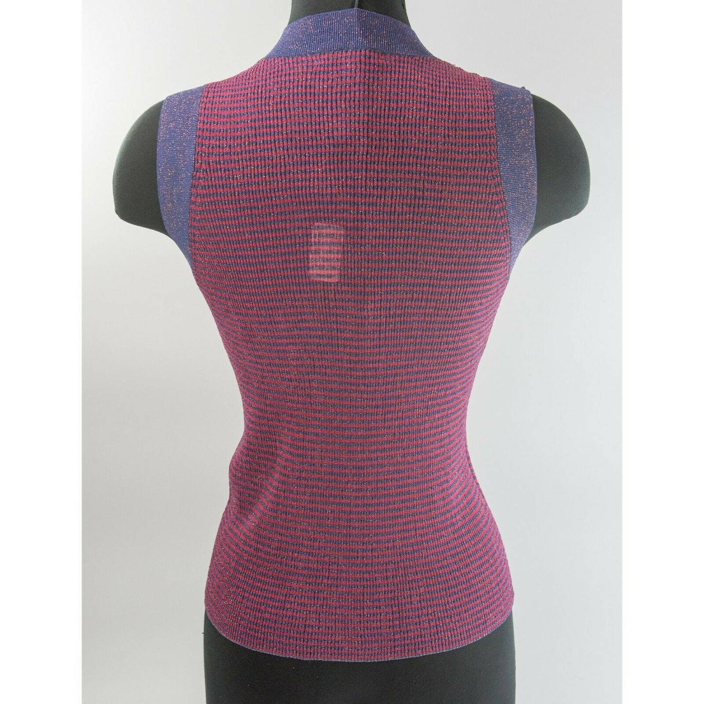 Rag & Bone Raina Purple Pink Glitter Mock Turtle Neck Tank Blouse Top L NWT $295