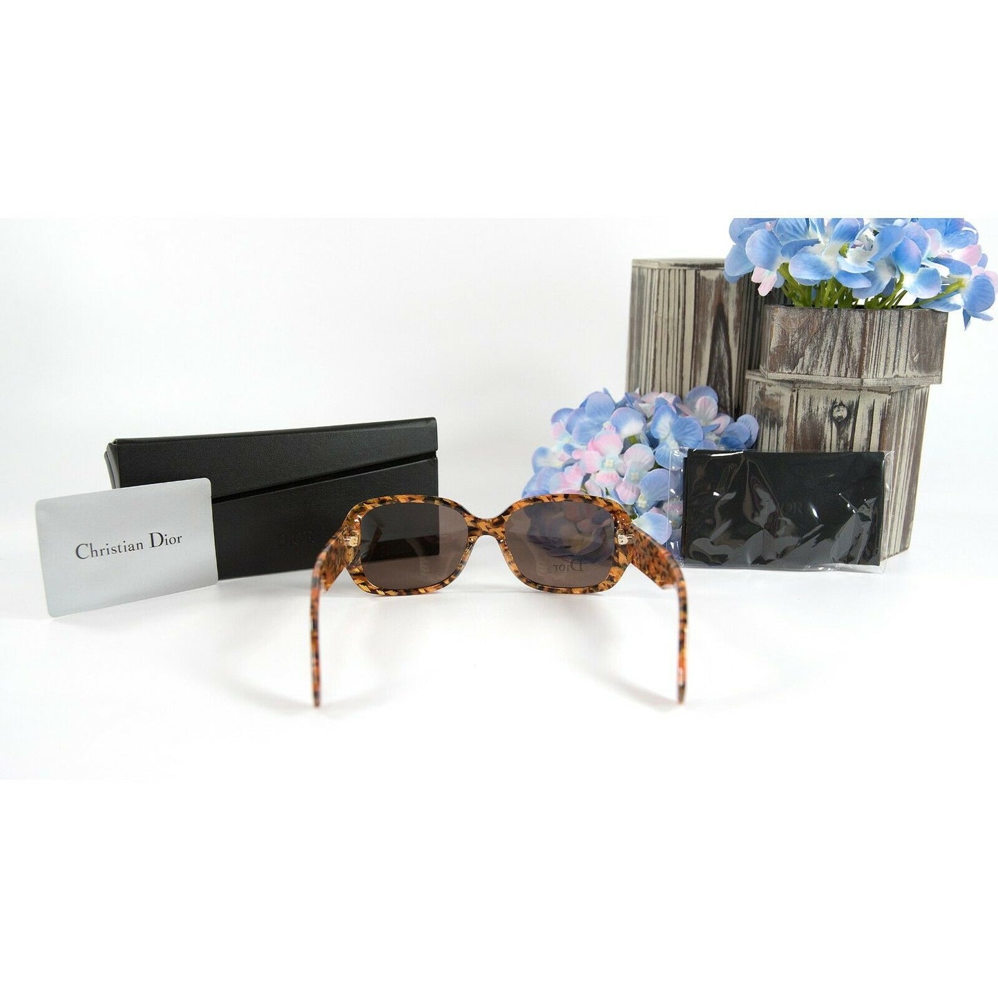 Christian Dior 4N1SB Honey Tweed Flanelle 3 Logo Sunglasses NWT Case
