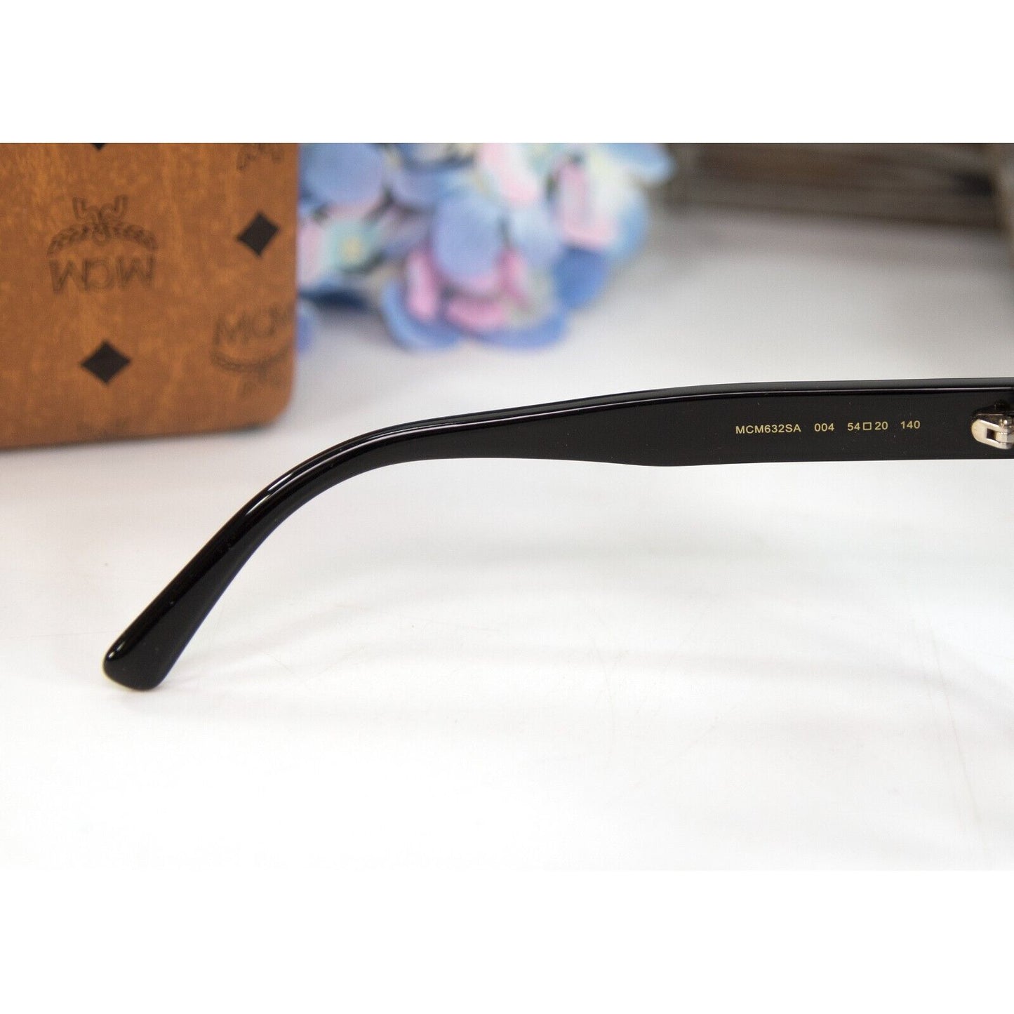 MCM 646SN Black Monogram Gradient Acrylic Metal Logo Sunglasses NWT Case