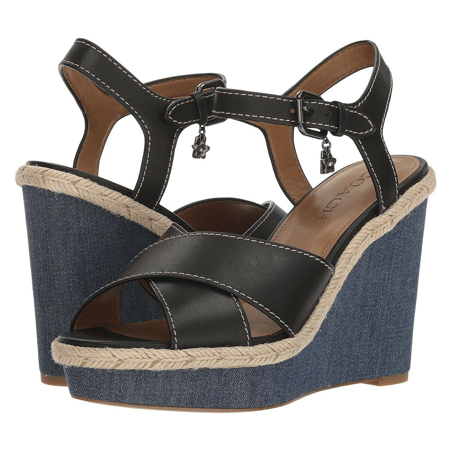 Coach denim wedge sandals Outlet
