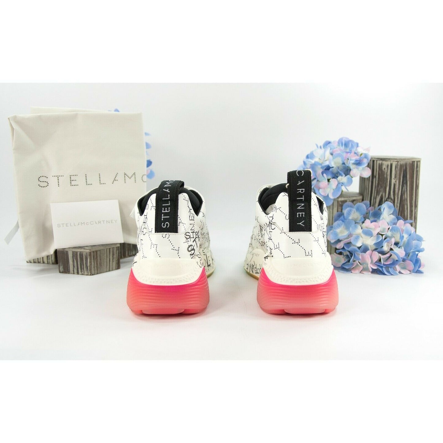 Stella McCarney Graffiti Rainbow Oversize Vegan Leather Sneakers 37 NIB
