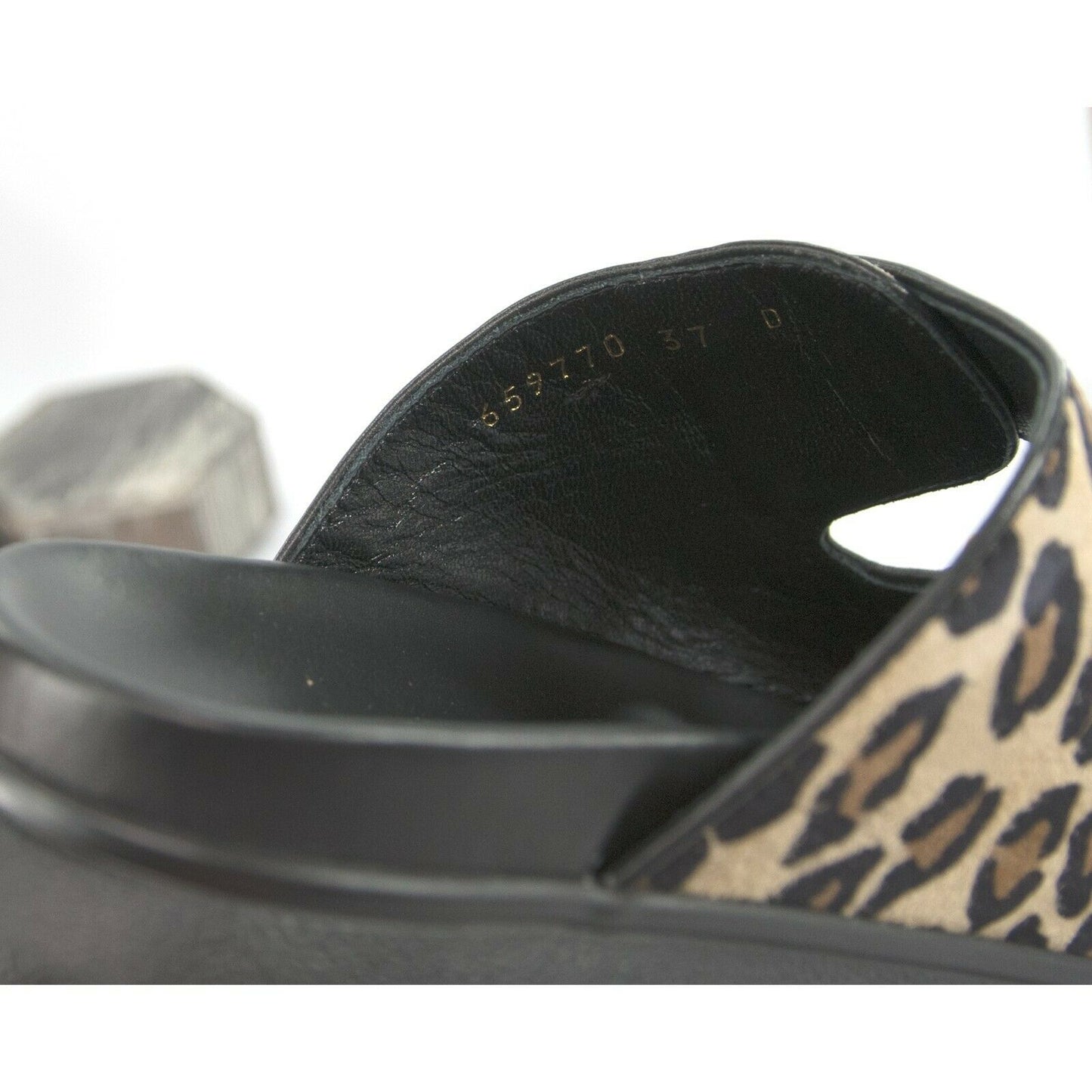 Alexander McQueen Oversized Leopard Suede Hybrid Slide Sandals 37 NIB