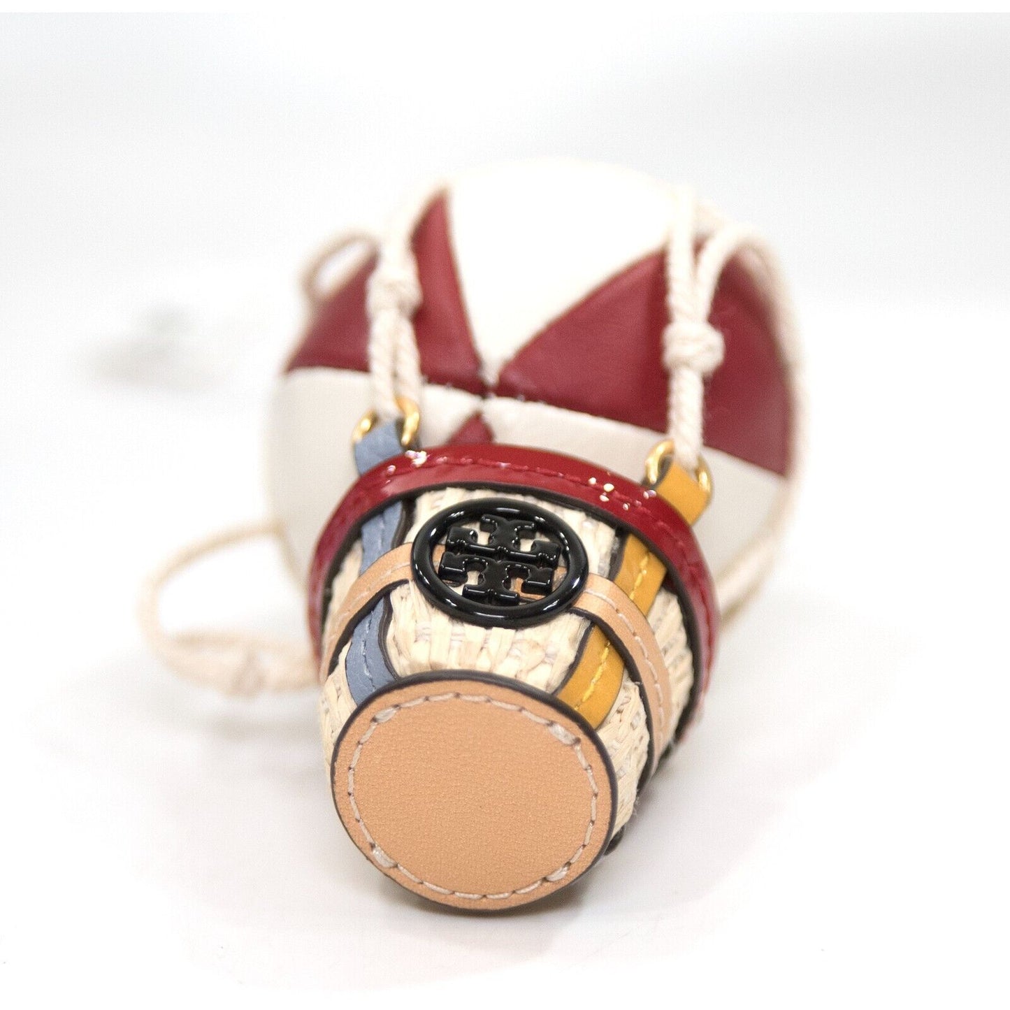 Tory Burch Origami Hot Air Balloon 3D Leather Large Bag Charm Keychain NWT
