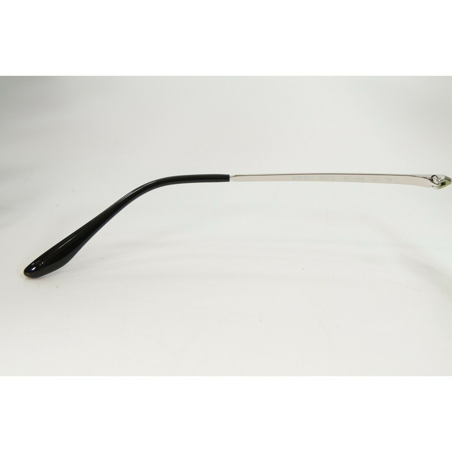 Prada 62VS66 Silver Pale Green Polarized Metal Aviator Logo Sunglasses NWT Case