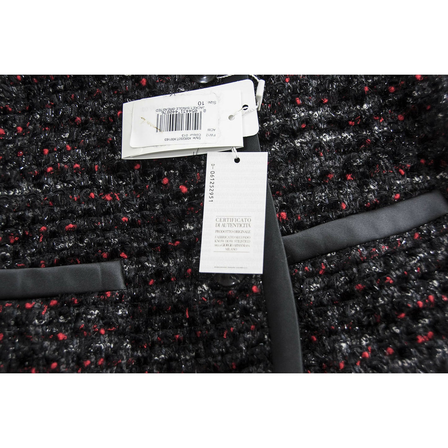 Armani Collezioni Black Red Oversize Runway Wool Jacket Blazer 10 $1795 NWT