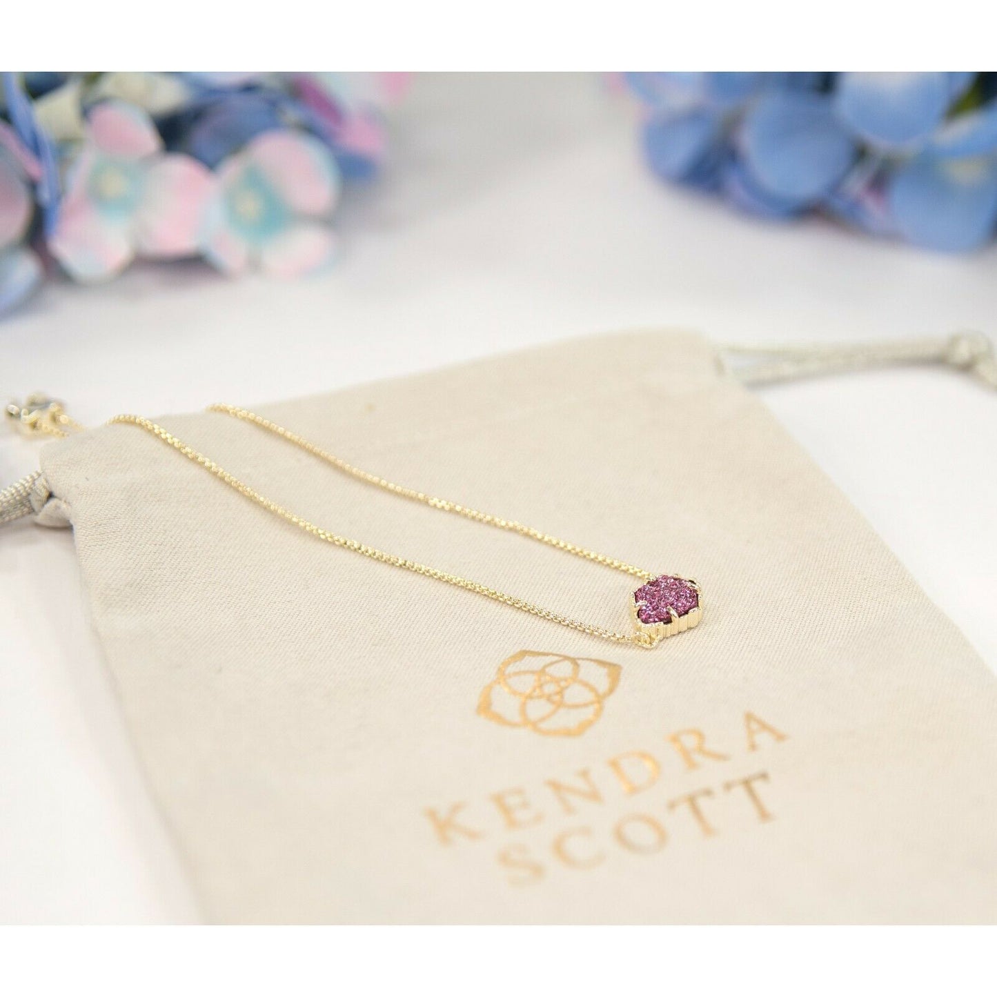 Kendra Scott Theo Raspberry Drusy Gold Chain Bracelet NWT