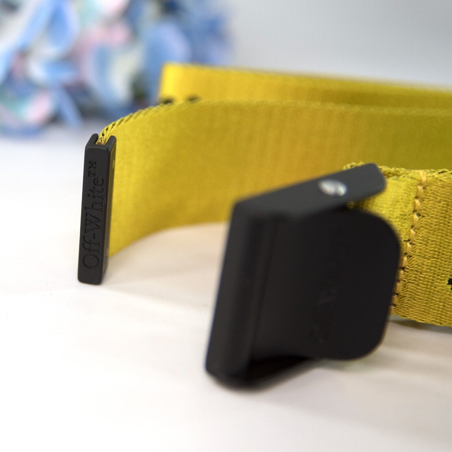 Off-White Classic Industrial Webbed Logo Buckle Belt NWT