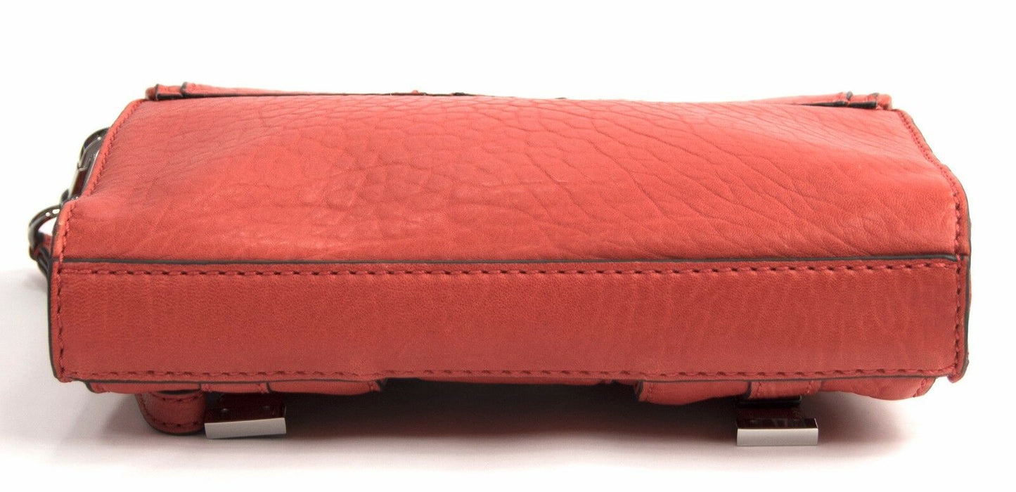 Karen Millen Large Orange Leather Large Lock Front Clutch NWT