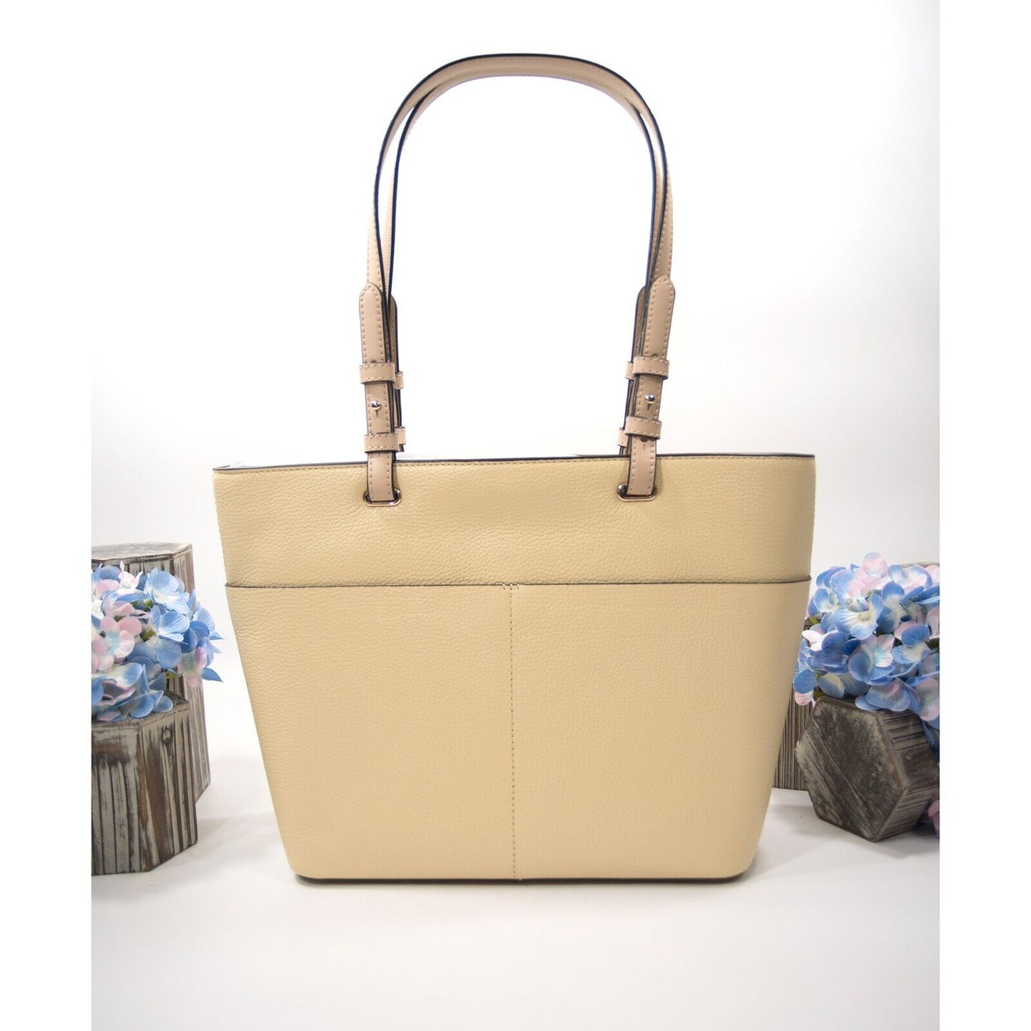 Michael Kors Bedford Buttermilk Leather Pocket Tote Bag NWT