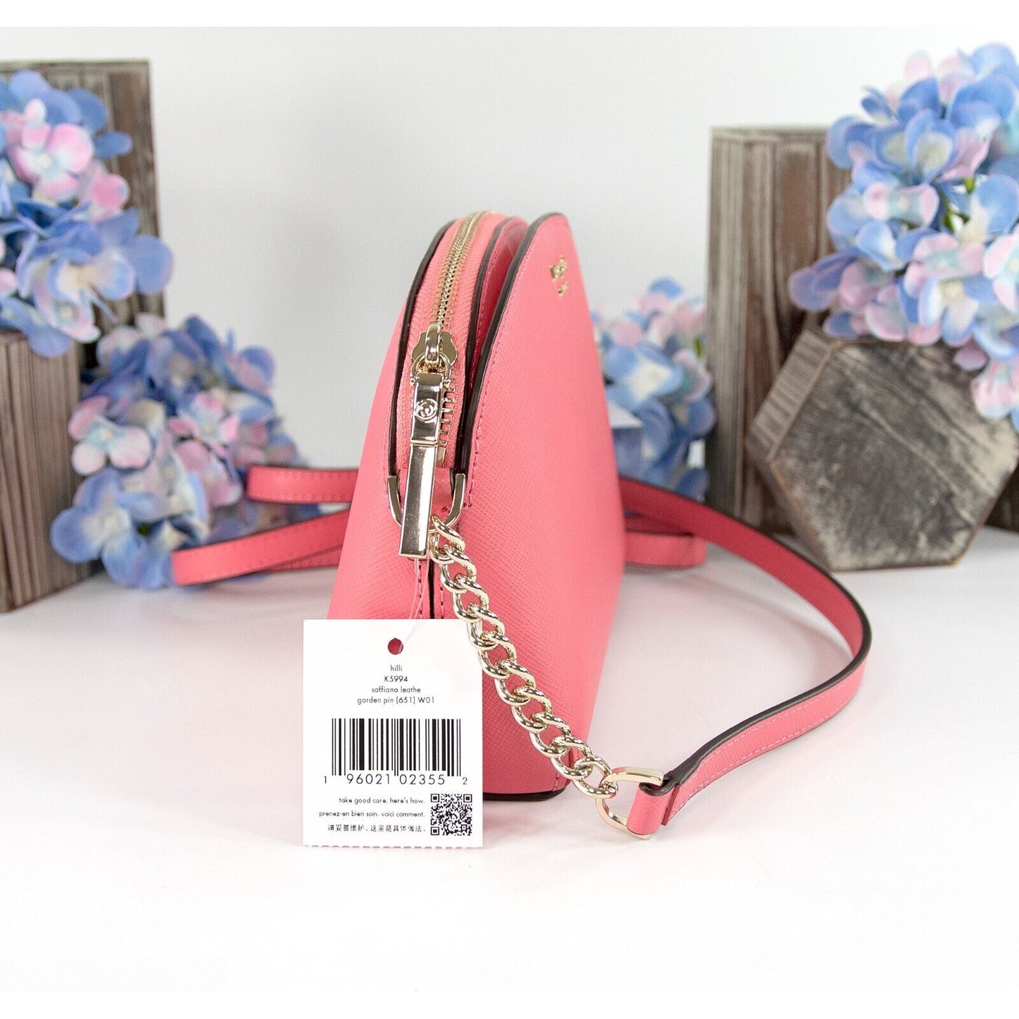 Kate Spade Cameron Street Hilli Garden Pink Leather Dome Crossbody Bag NWT