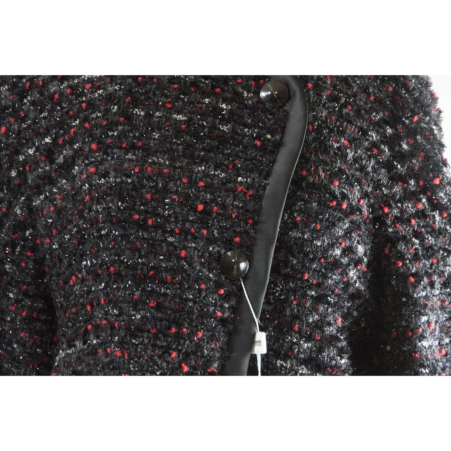 Armani Collezioni Black Red Oversize Runway Wool Jacket Blazer 10 $1795 NWT