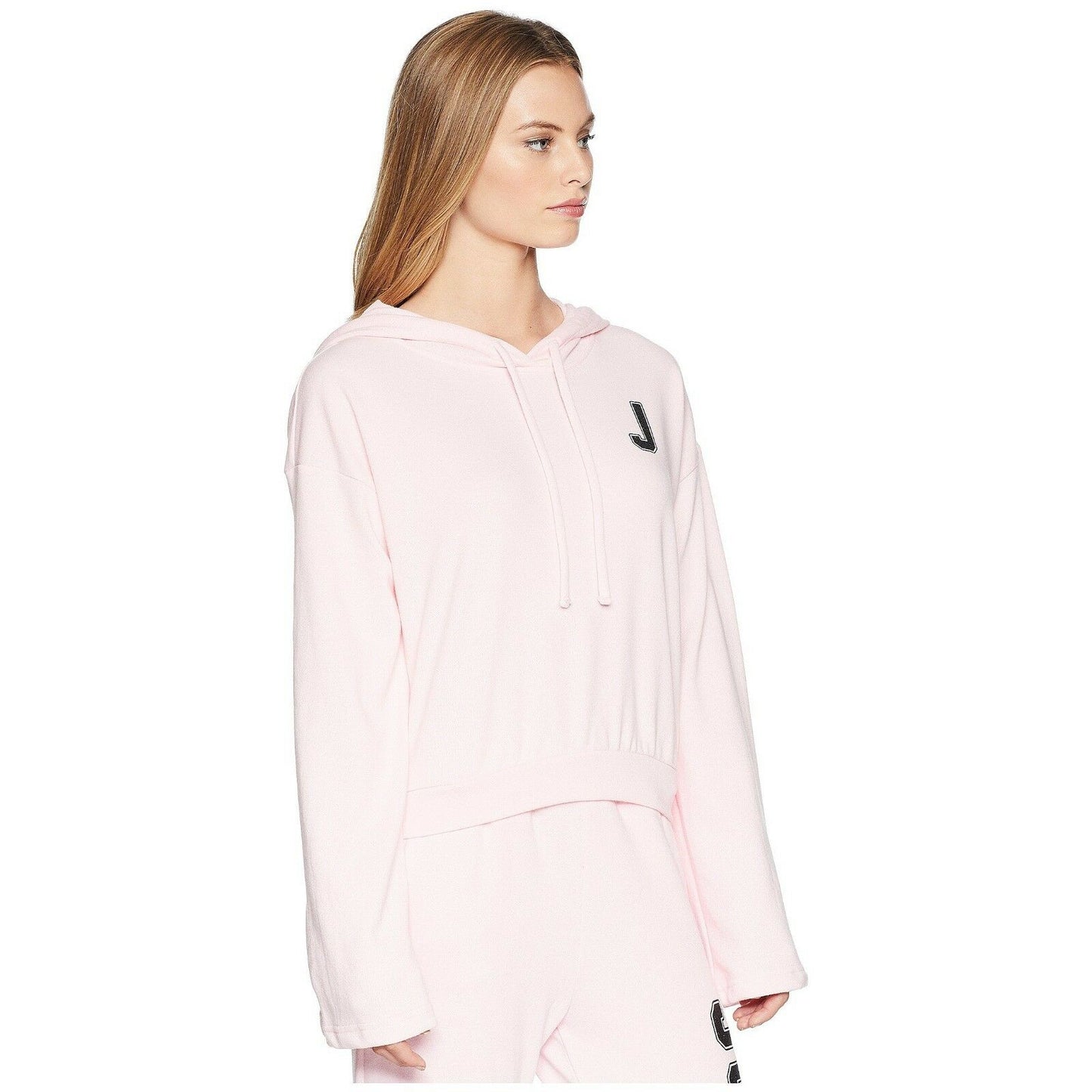 Juicy Couture Rose Shadow Glitter French Terry Pullover Wide Sleeve Hoodie XL