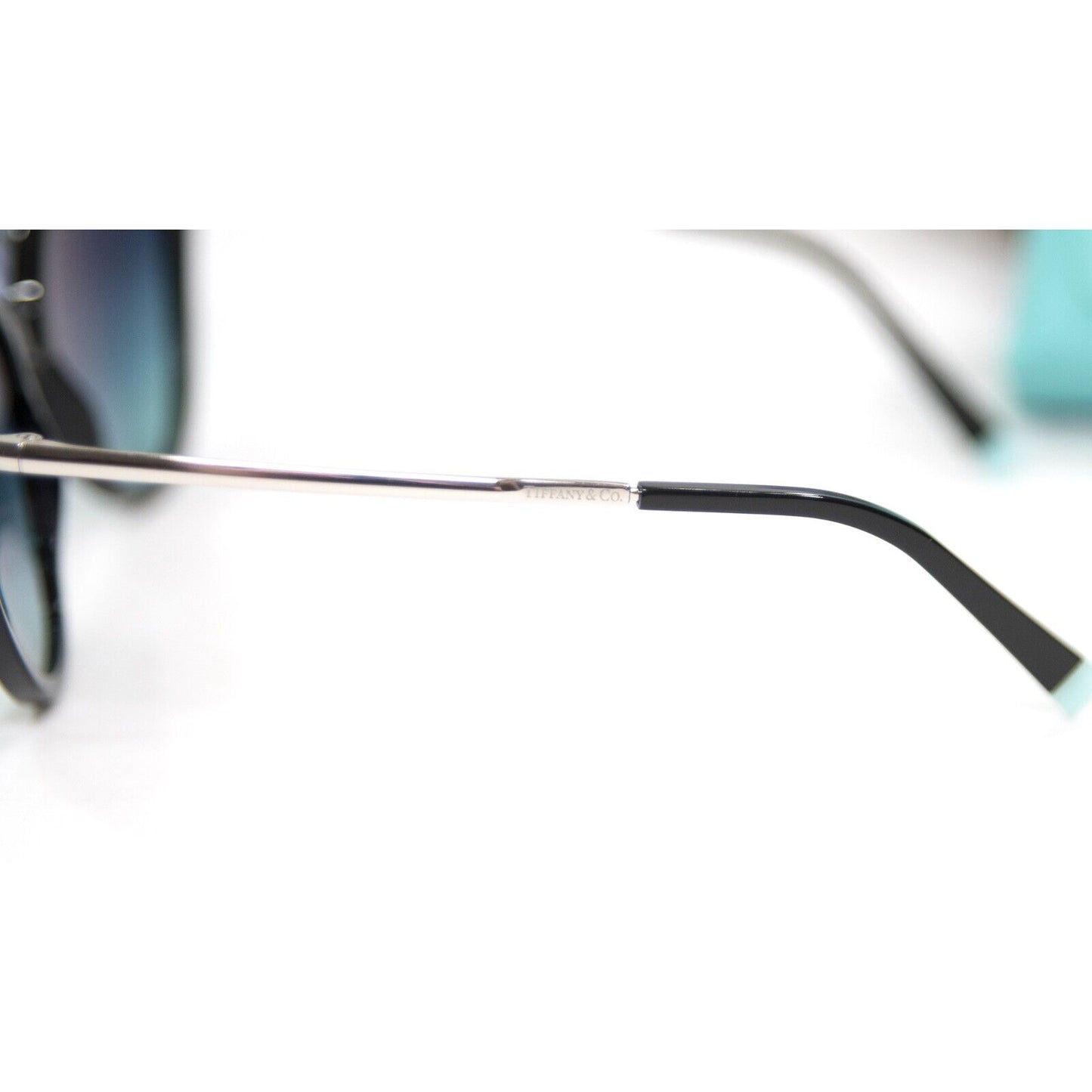 Tiffany & Co. TF4173B Black Frame Crystal Tiffany Blue Sunglasses NWT Case