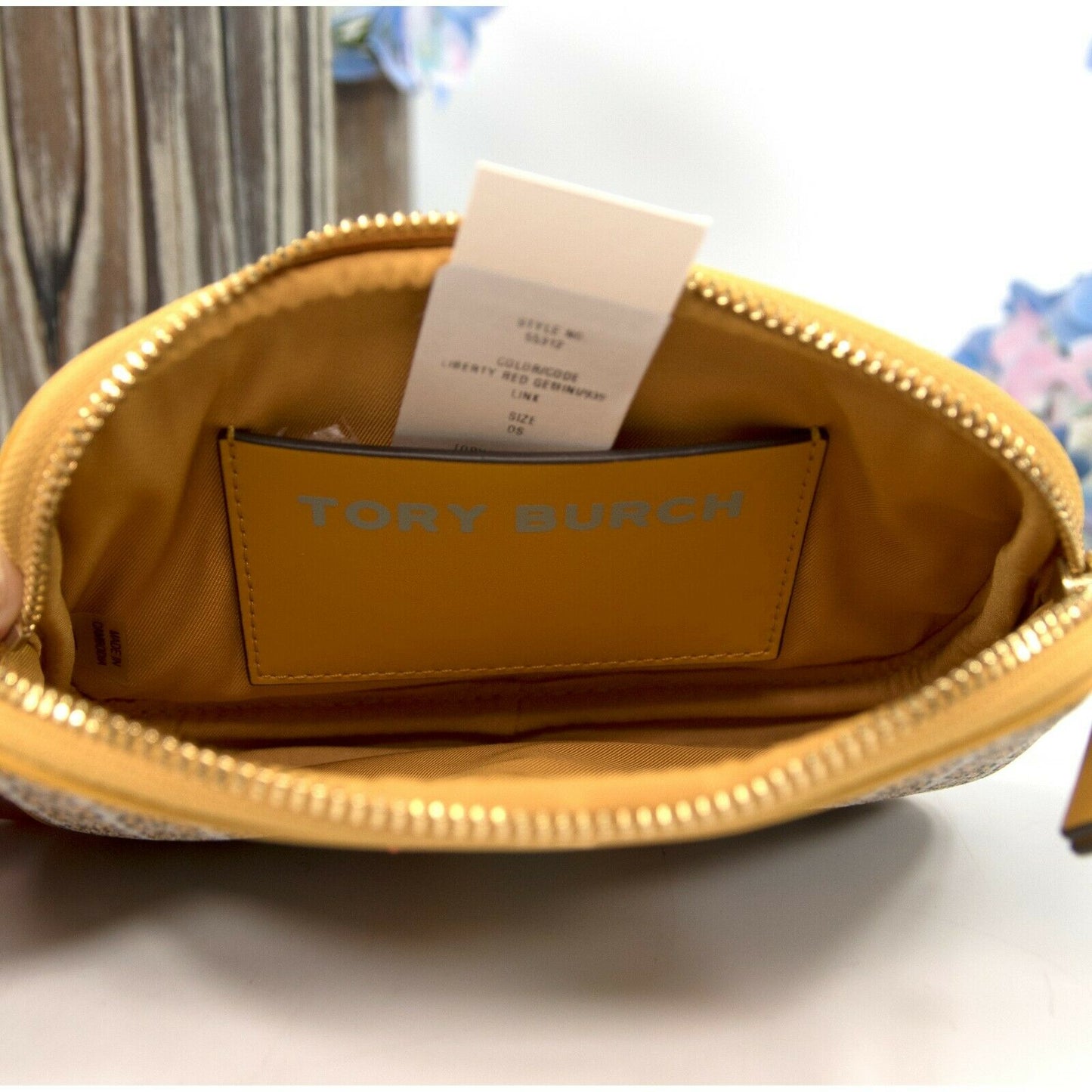 Tory Burch Gemini Link Coated Canvas Leather Large Wristlet NWT
