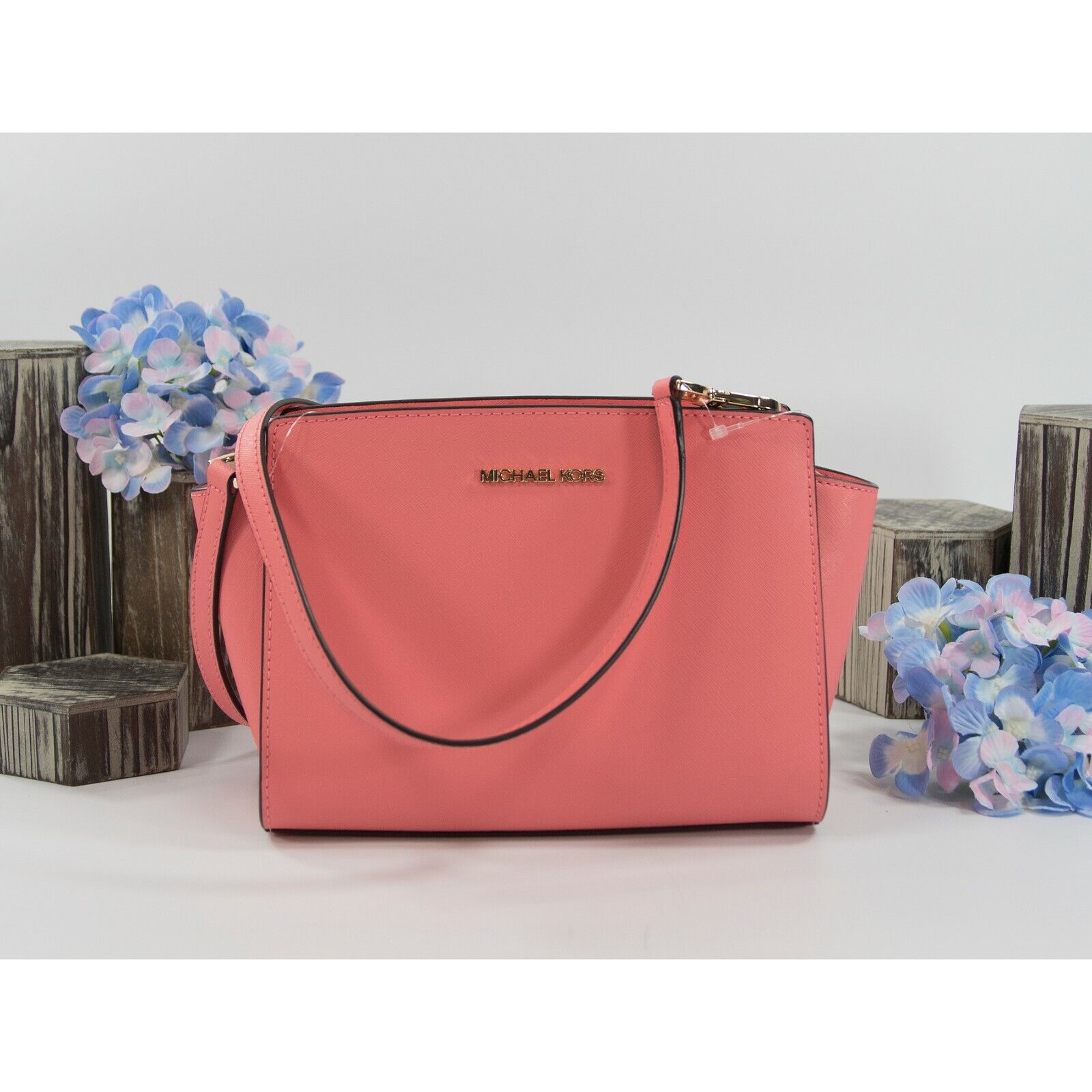 Michael Kors Selma Medium Blossom Pink Leather Satchel