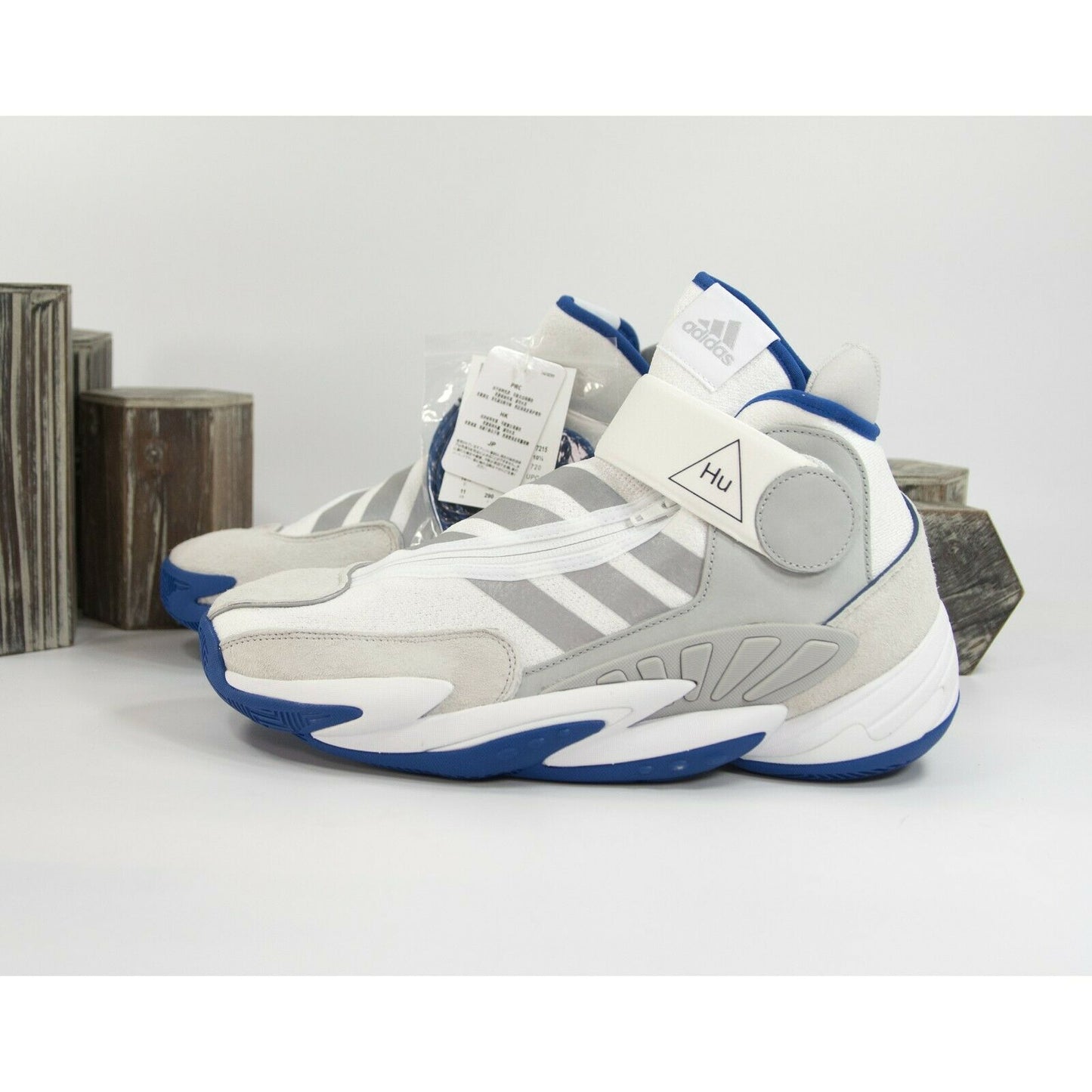 Adidas X Pharrell Williams Blue White Crazy BYW HU Basketball Shoes Mens 11 NIB