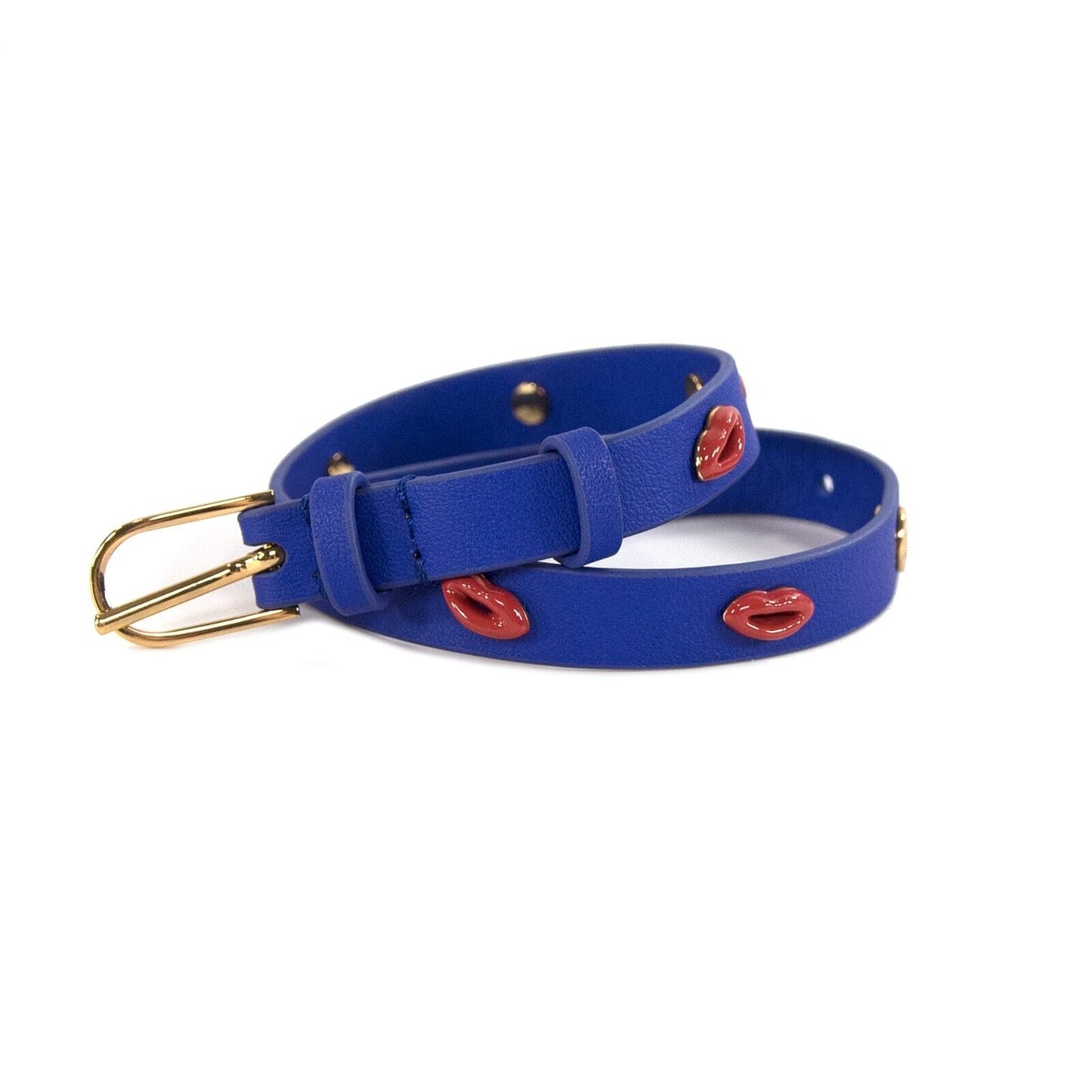 Tory Burch Jewel Blue Lips Leather Wrap Bracelet NWT